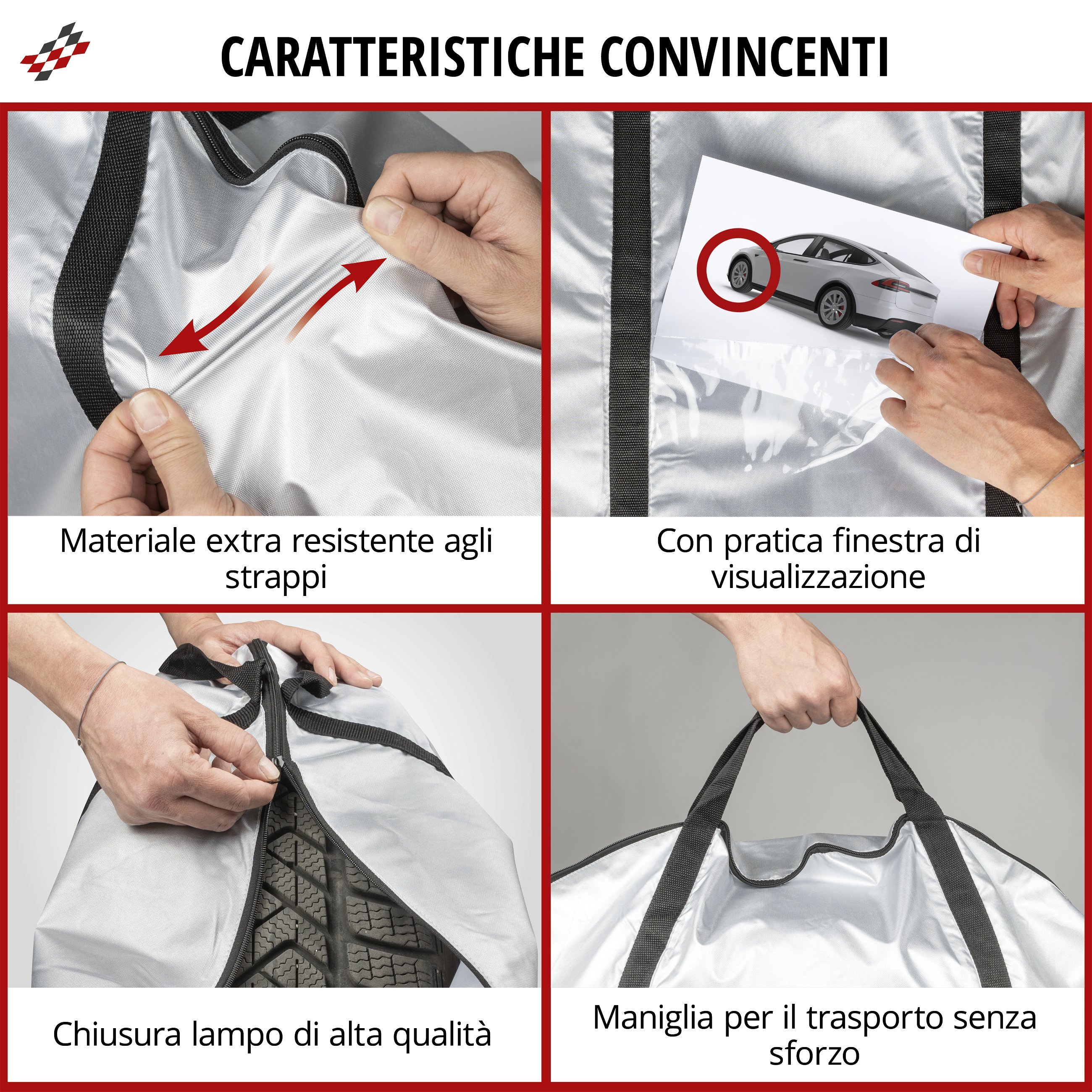 Set di 2 borse per pneumatici taglia XL, custodia per pneumatici 19-20 pollici