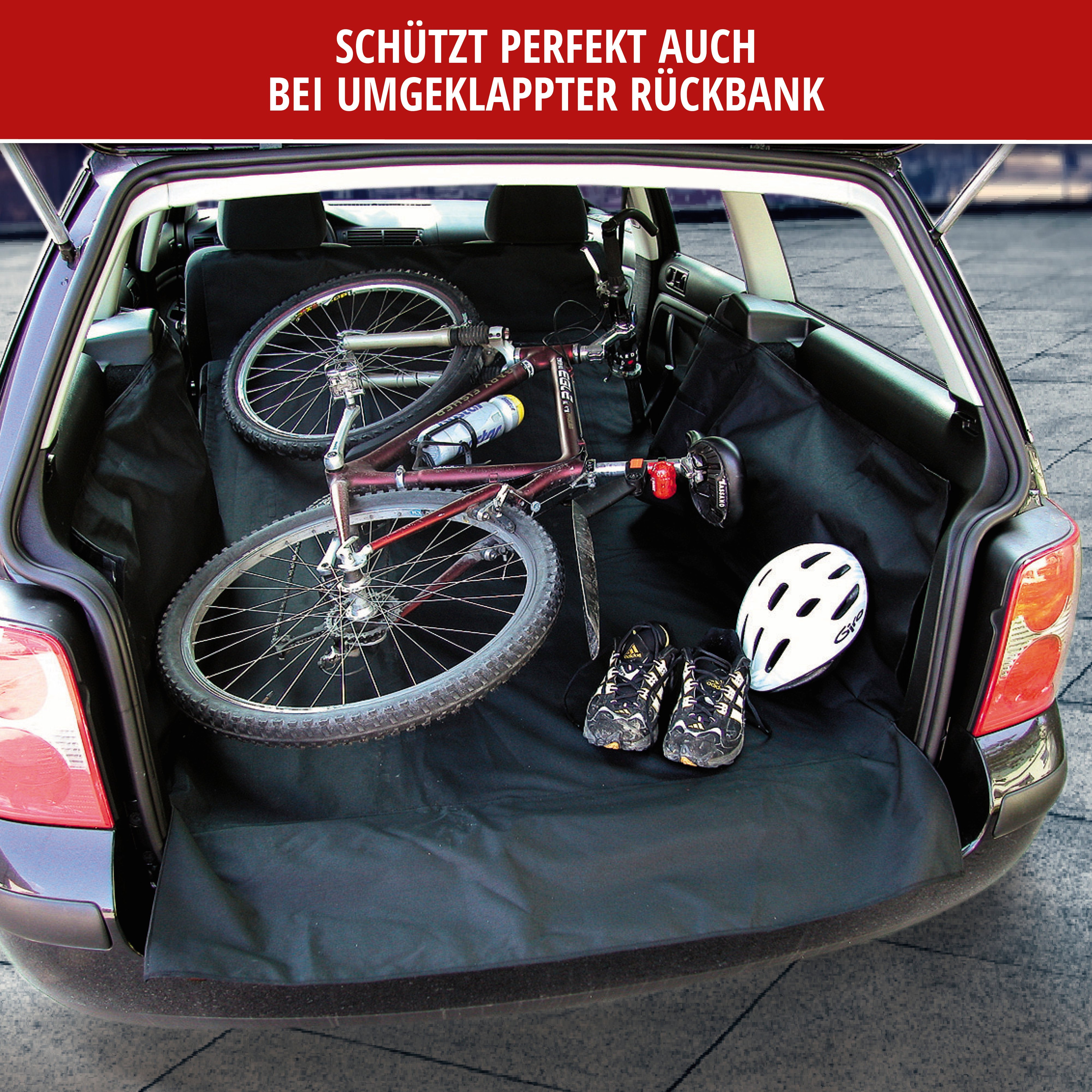 Kofferraumdecke Cäsar, Auto-Hundedecke, Kofferraummatte mit Seitenschutz schwarz