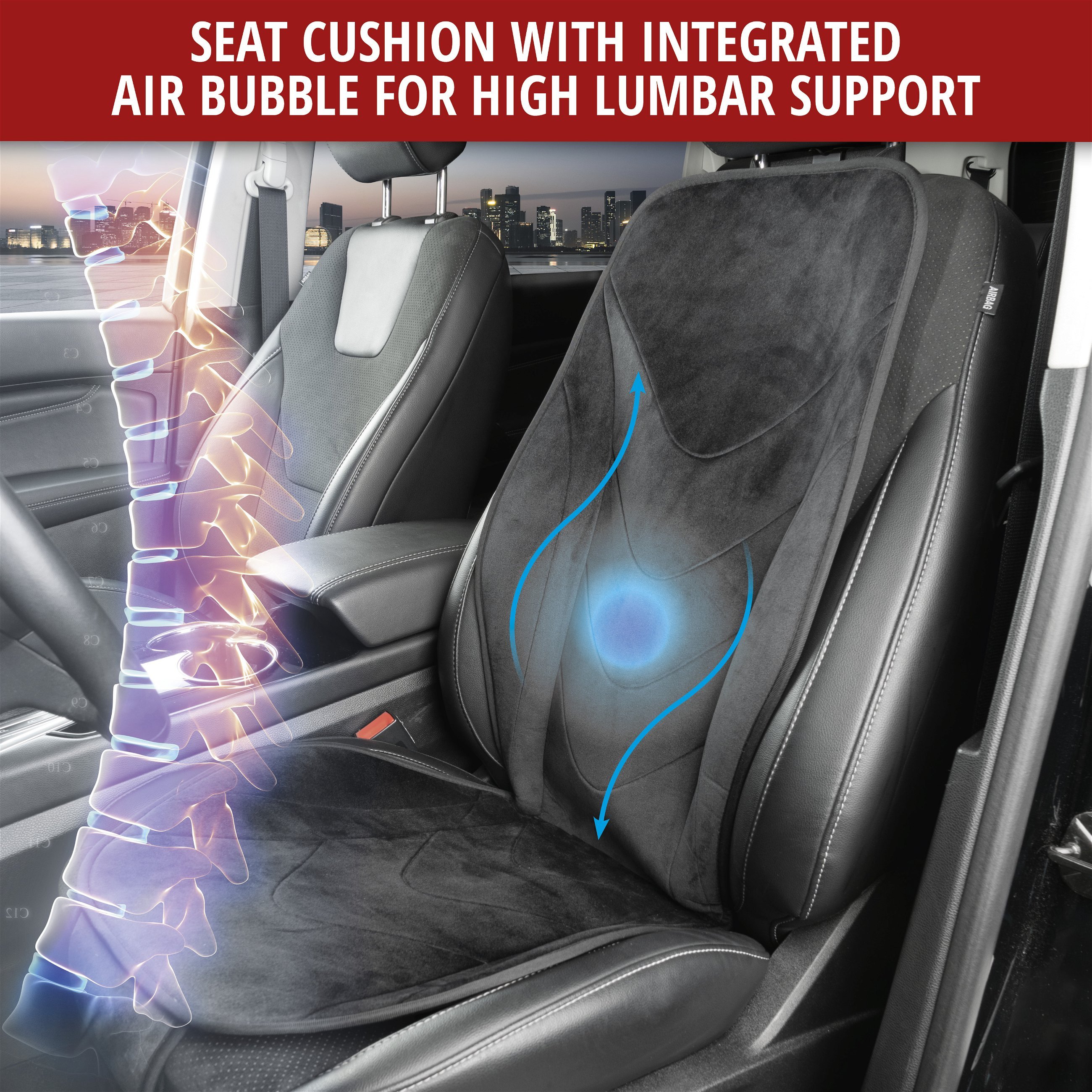 Air Flow car seat pad black
