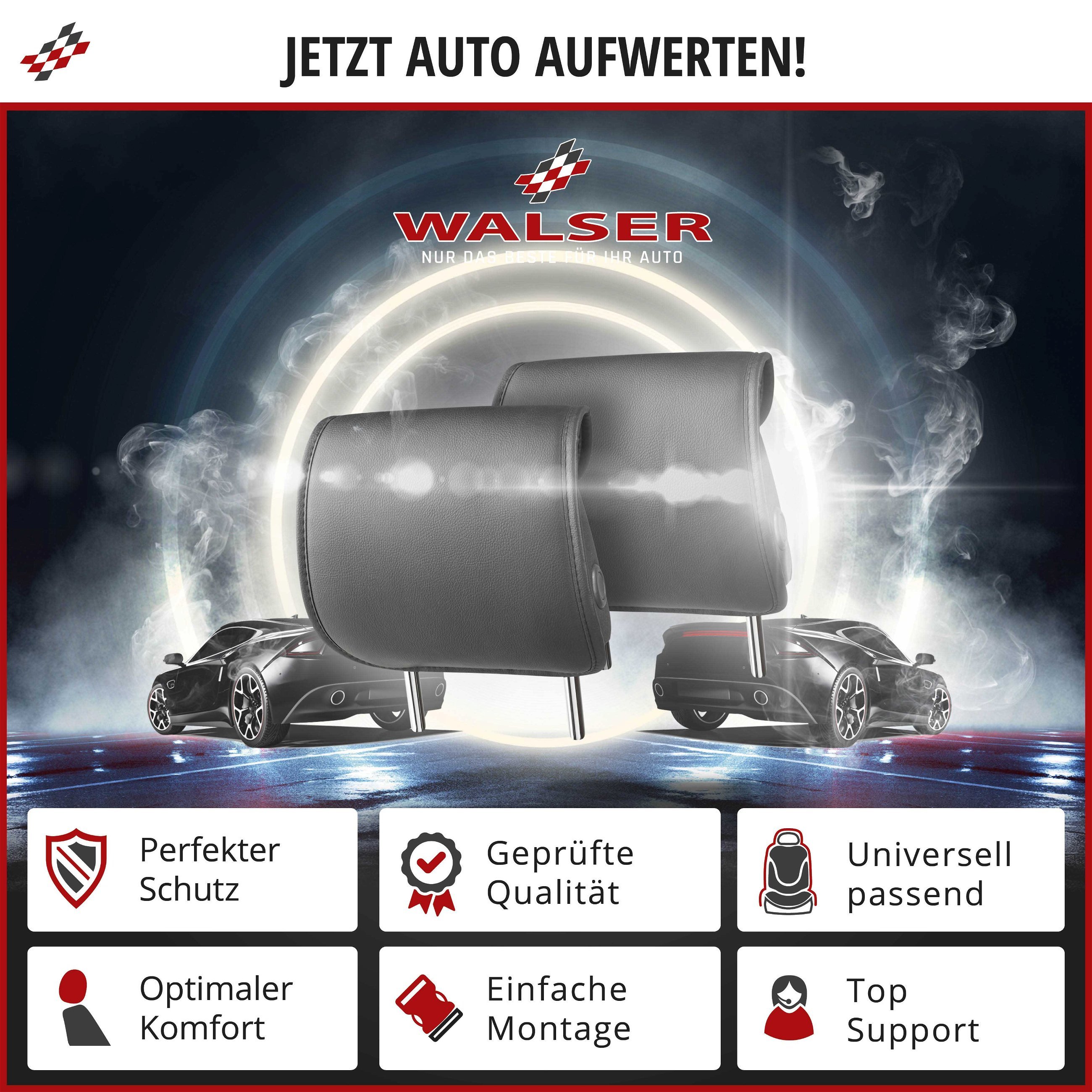 Auto Kopfstützenbezug Chris, 2 Stück Kopfstützenschoner Universalgröße schwarz