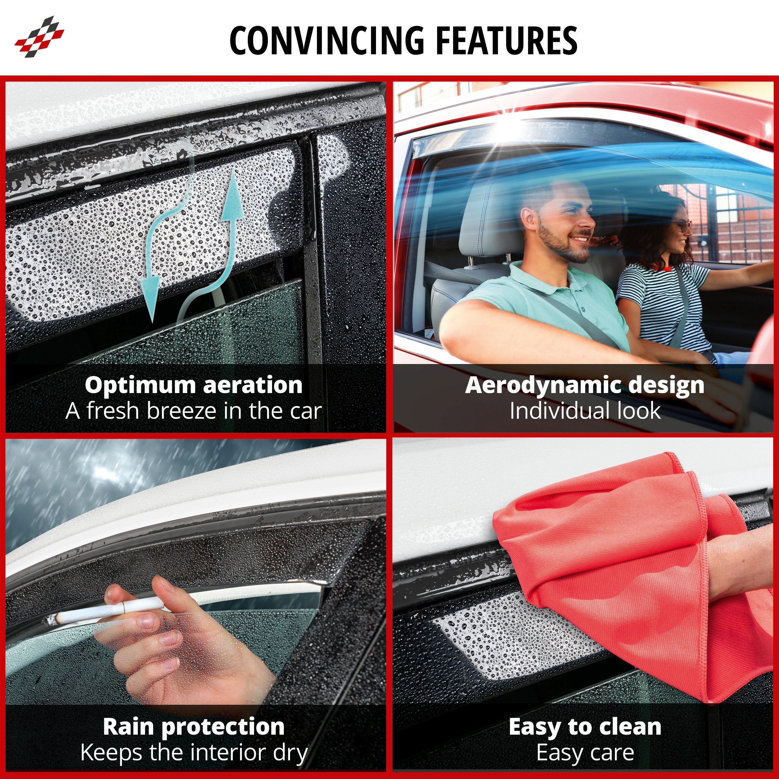 Wind deflectors for Ford Transit Connect V408 02/2013-Today