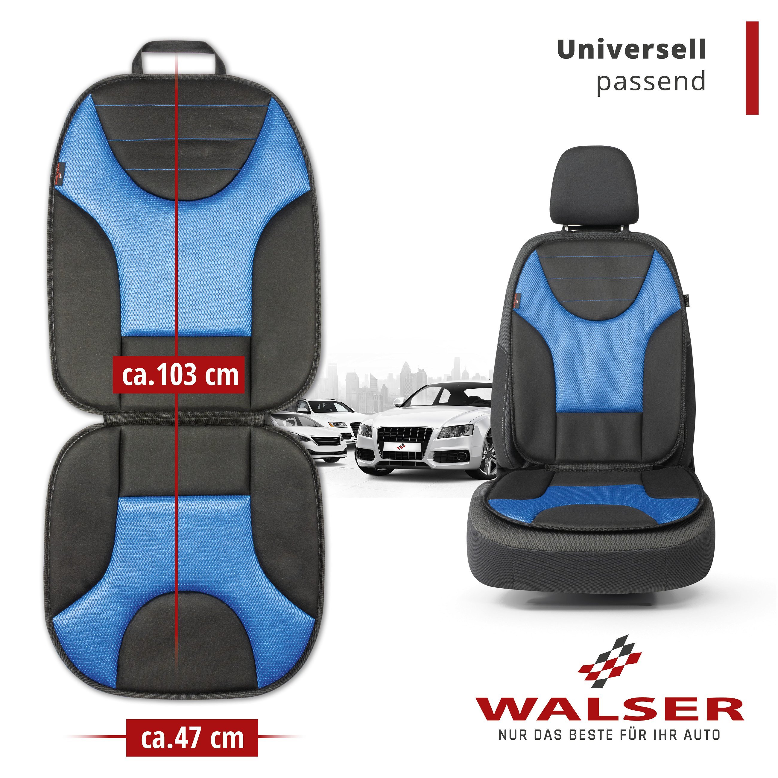 PKW Sitzauflage Grafis, Auto-Sitzaufleger schwarz/blau