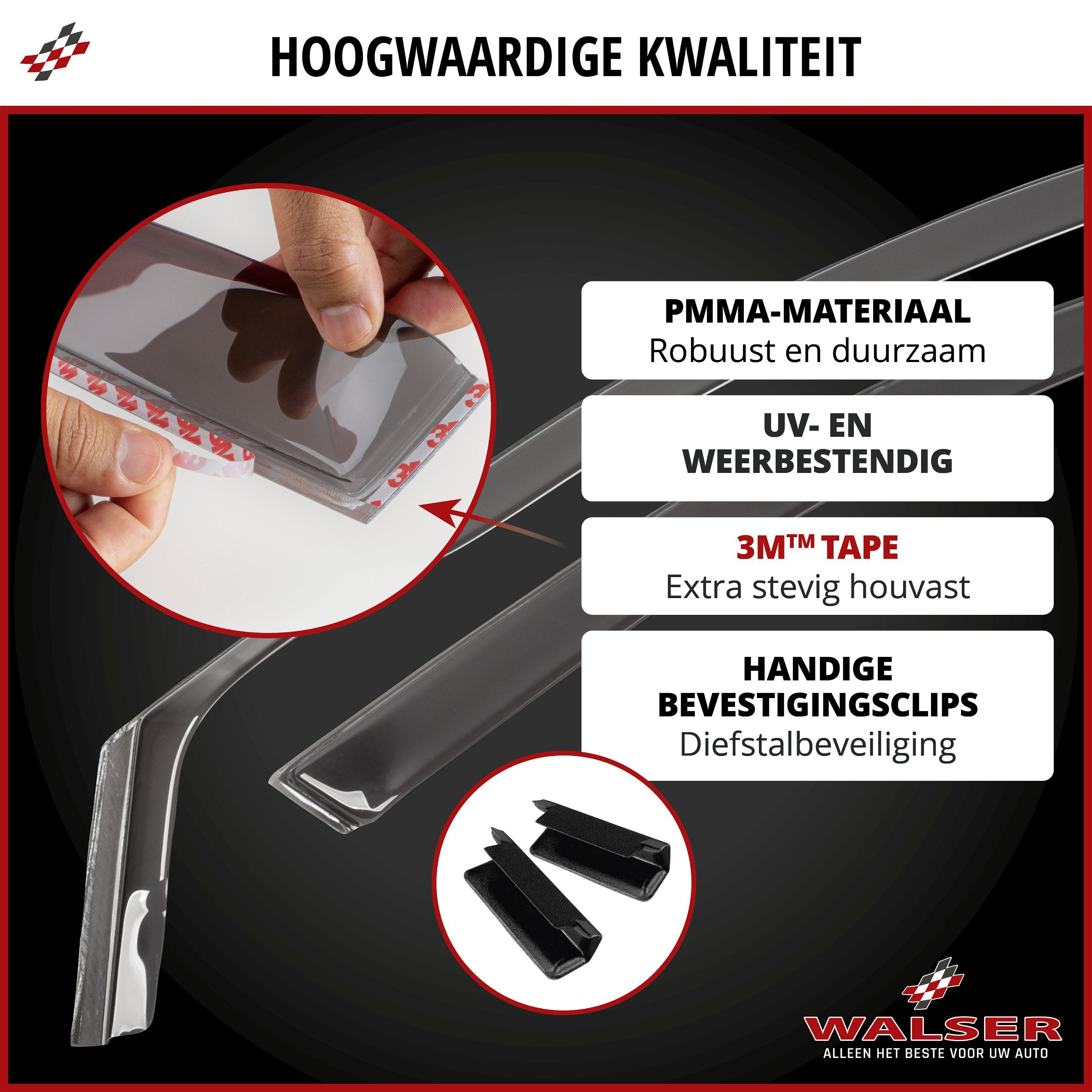 Zijwindschermen voor Audi A3 05/2003-12/2013