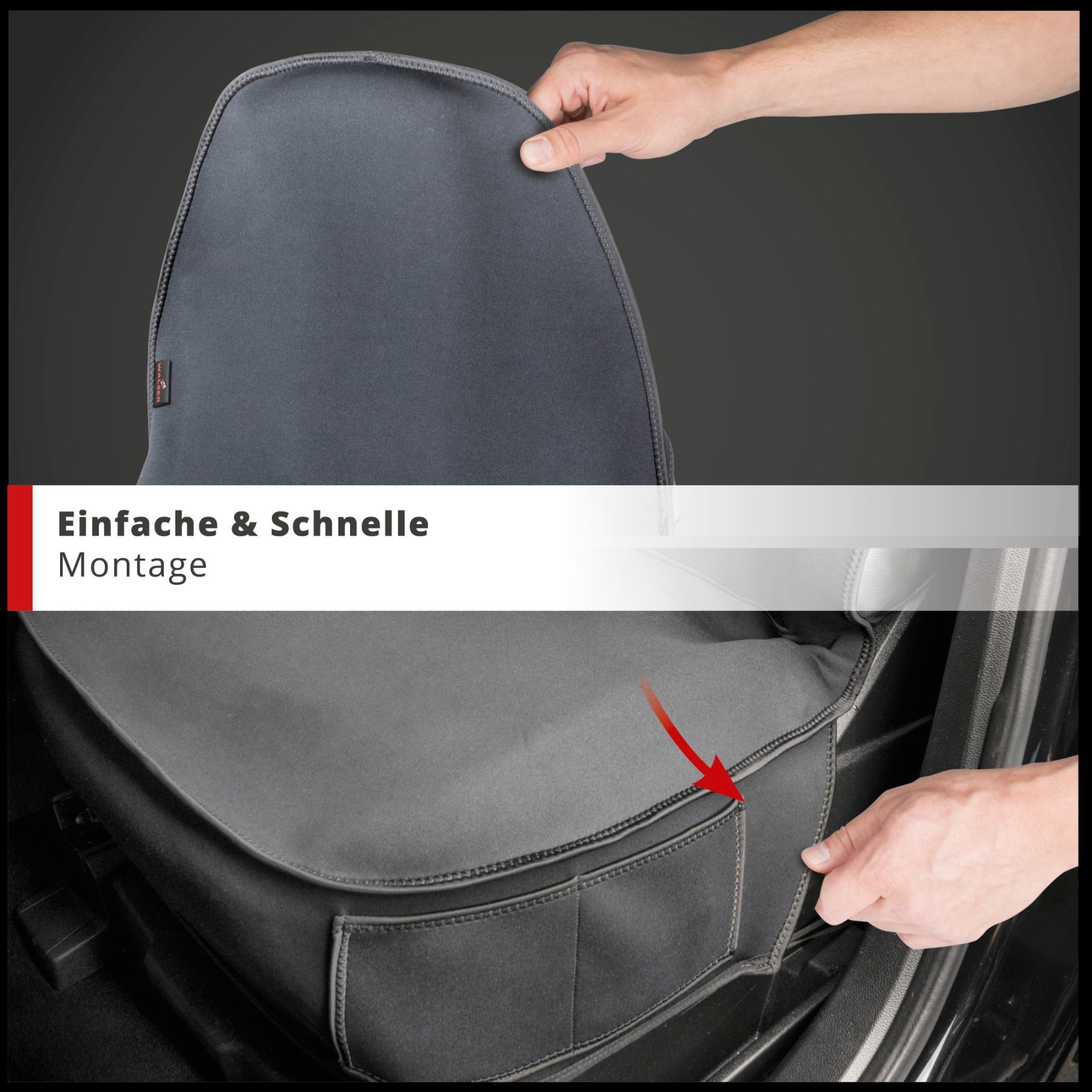 PKW Sitzauflage Neopren, Auto-Sitzaufleger für Vordersitz, schwarz