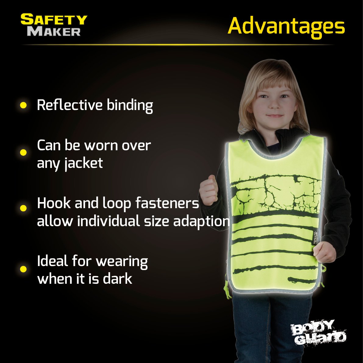 Reflective children's vest yellow
