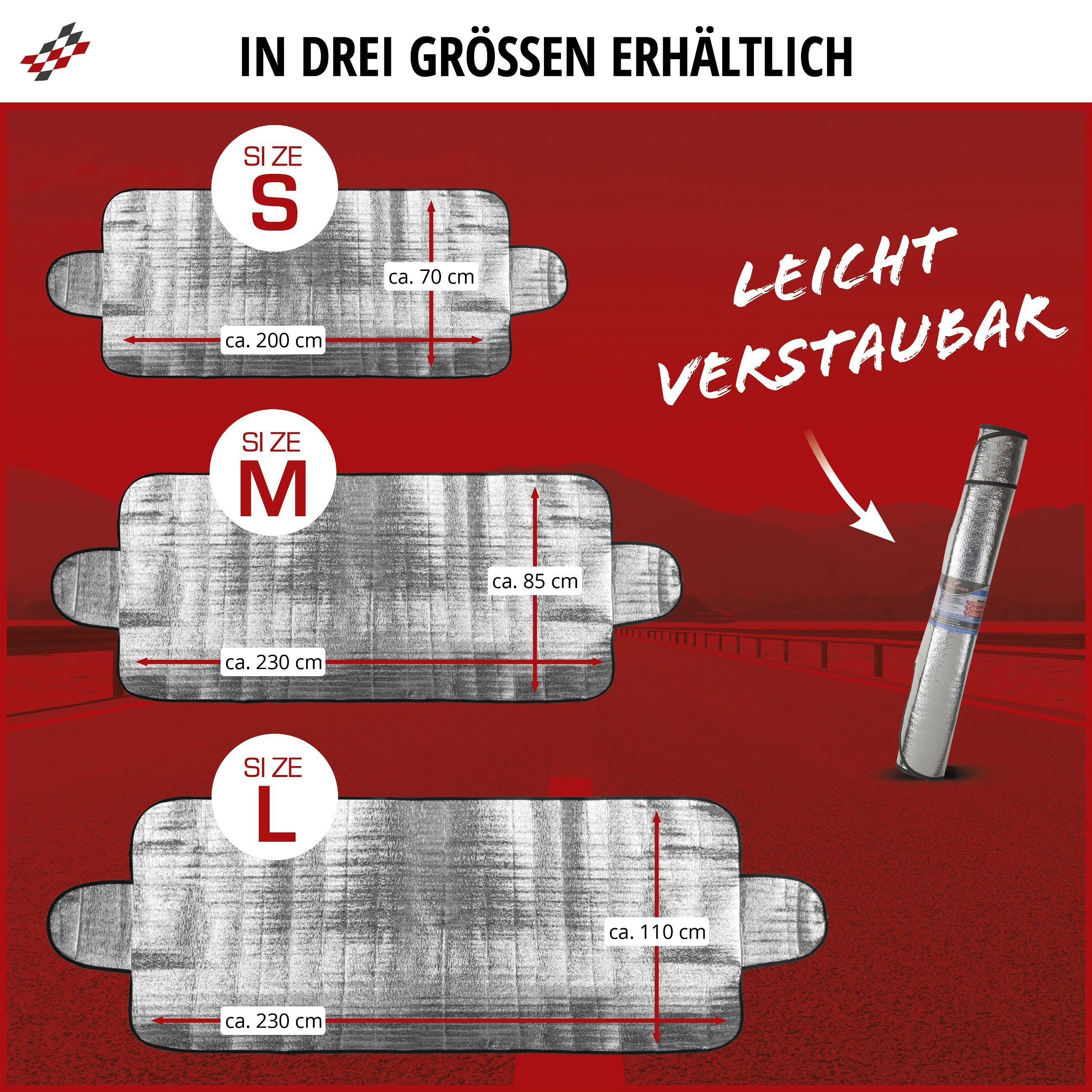 Auto-Sonnenschutz, PKW-Thermoschutz, Autoscheiben-Abdeckung 200x70 cm