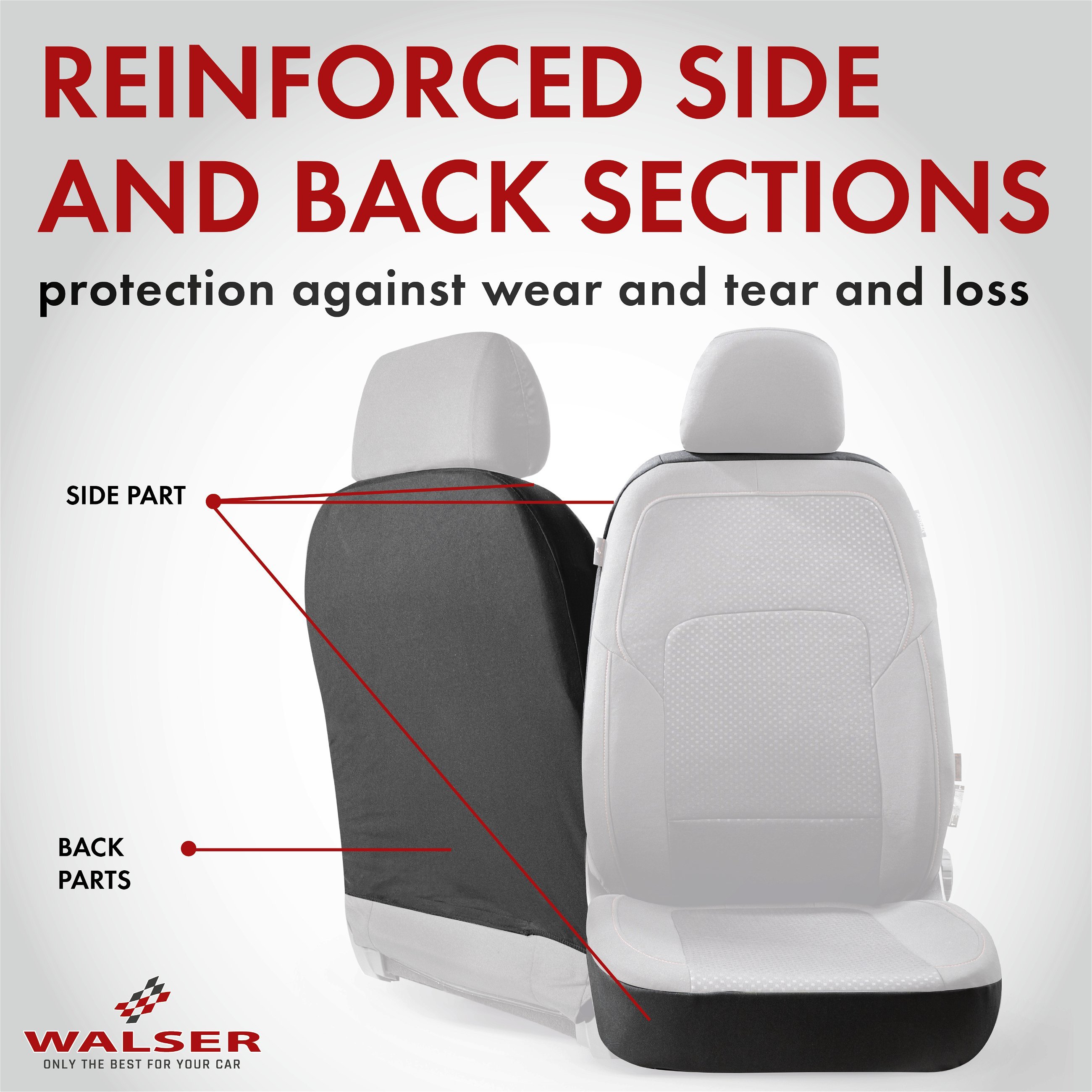 ZIPP IT Premium Car seat covers Logan complete set with zip-system black/silver