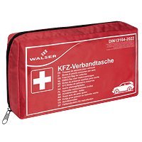 Car first aid bag red according to DIN 13164:2022 incl. breakdown triangle  and warning waistcoat, first aid set car, First aid bags & roadside  assistance, First aid & Co