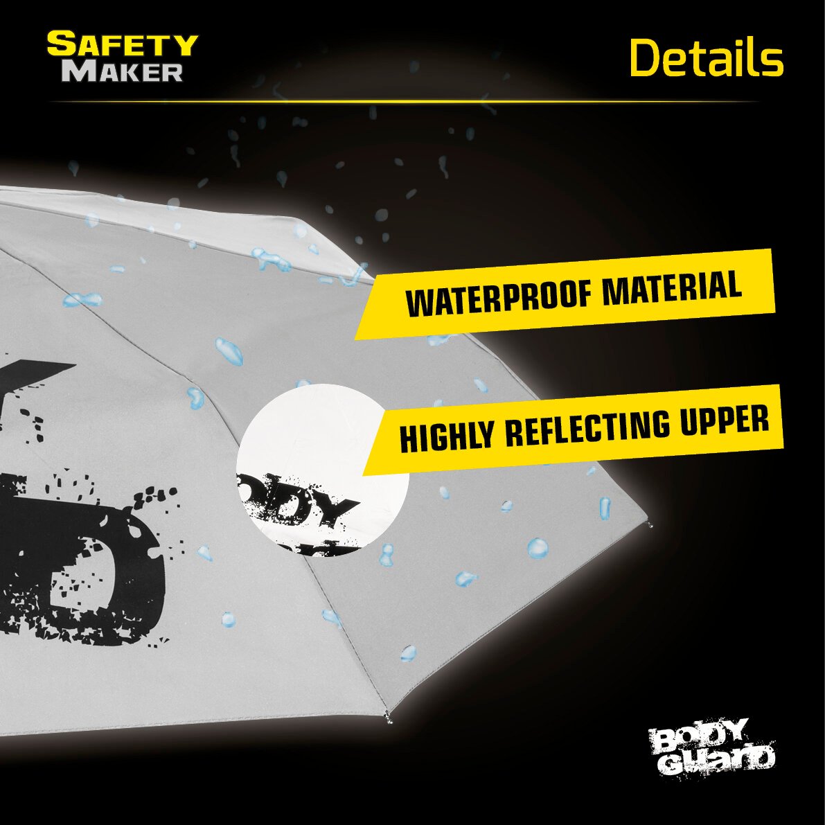 Travel umbrella reflective silver