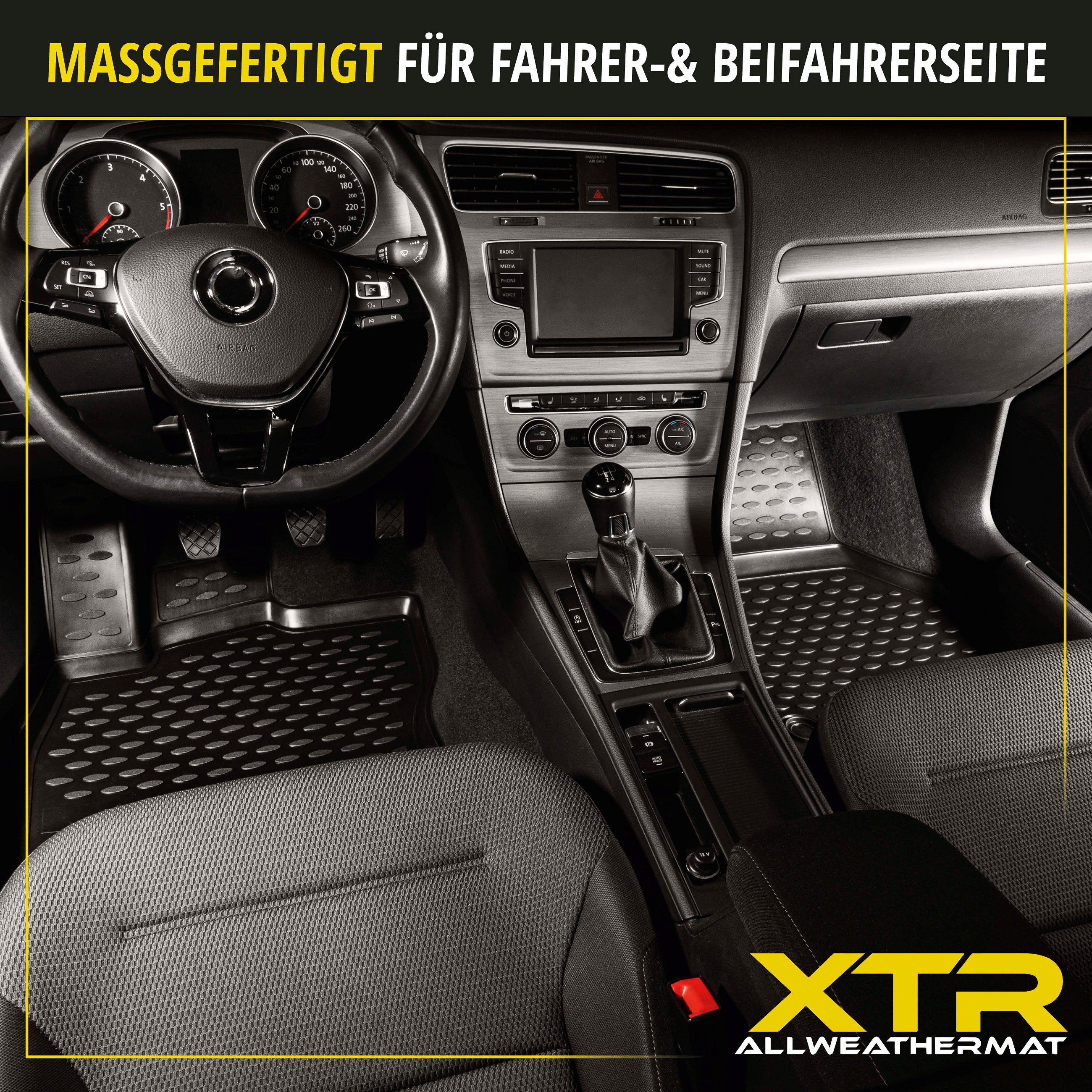 Gummimatten XTR für Fiat 500 07/2007 - Facelift 2016, Fiat 500C Cabriolet 09/2009 - Facelift 2016