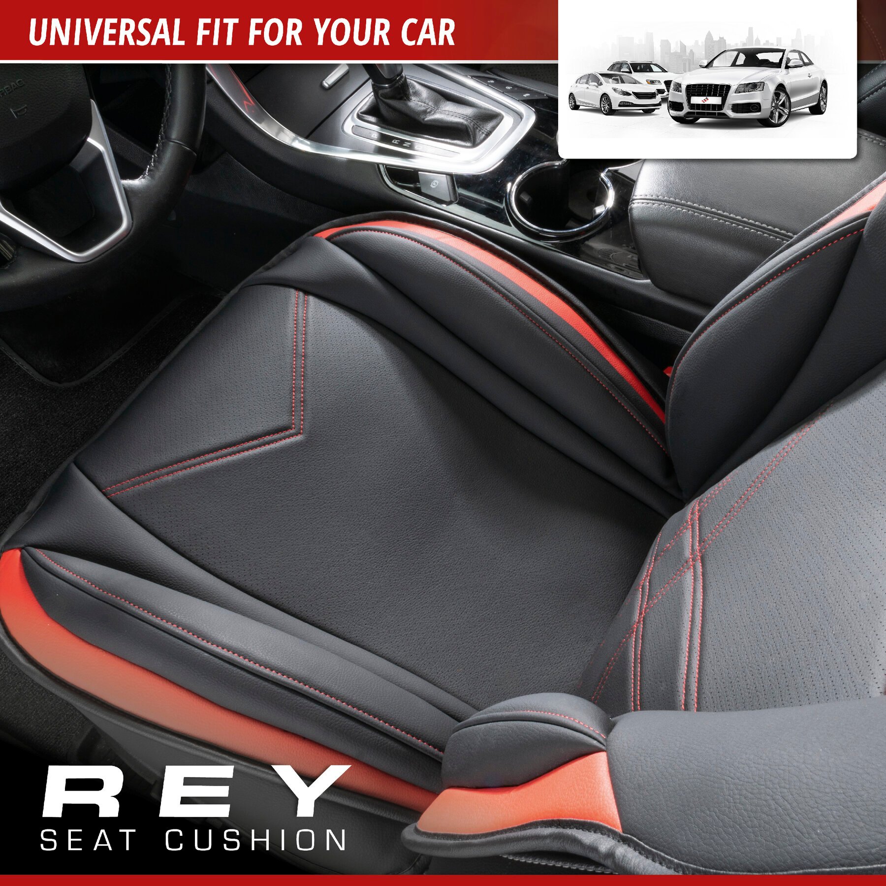 Car Seat cover Rey black-red