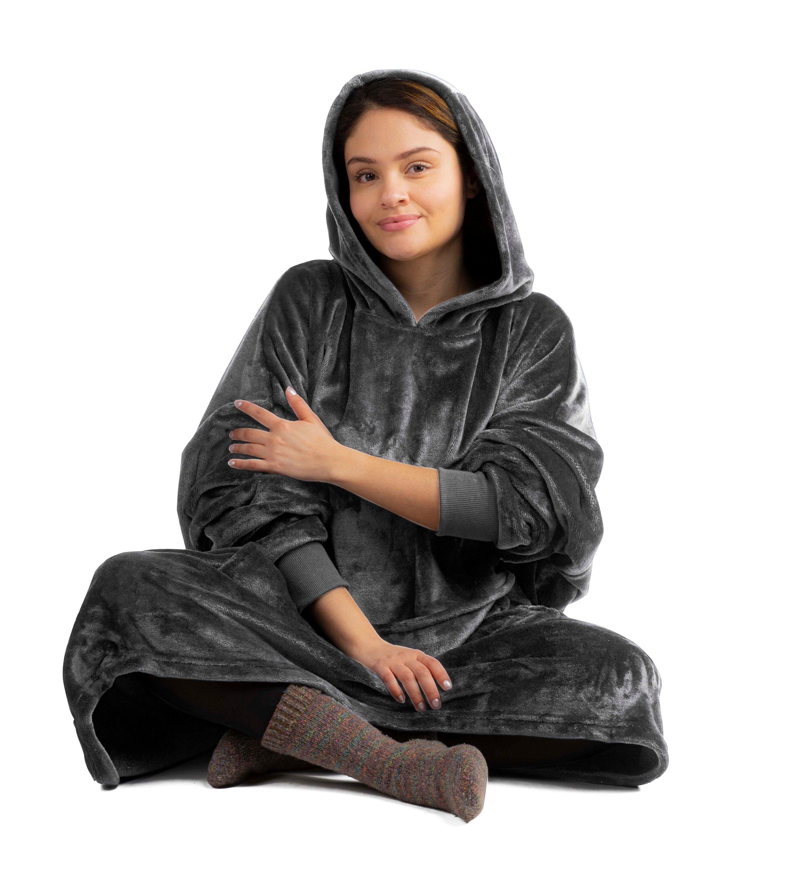Snuggle Pulli 104x102cm 250g/m² inkl. Ärmel, grau