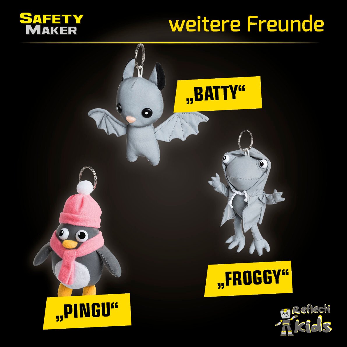 Soft Anhänger Batty aus reflektierendem Material silber