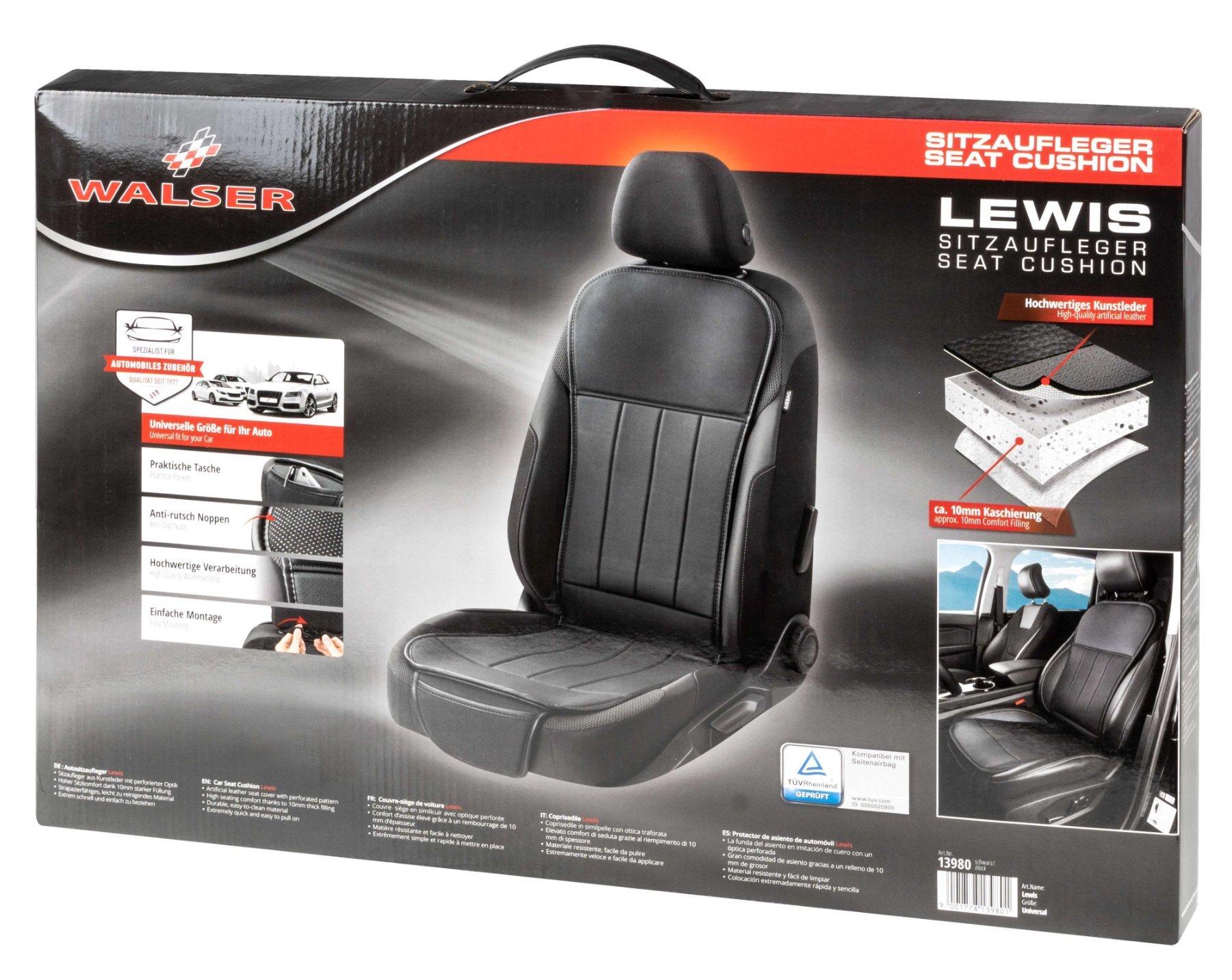 PKW Sitzauflage Lewis, Auto-Sitzaufleger schwarz
