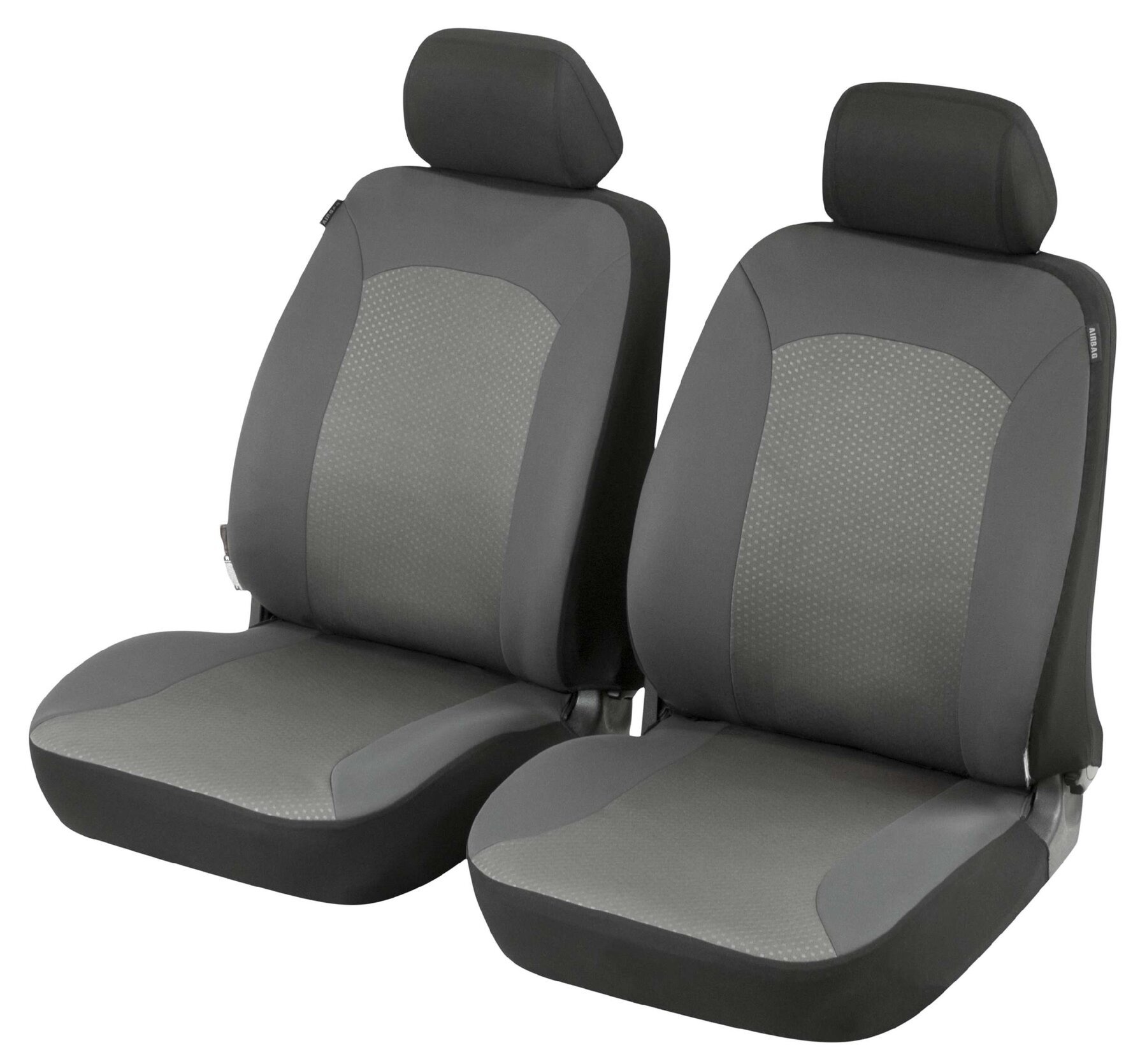 Autositzbezug ZIPP-IT Premium Manhay, PKW-Schonbezüge für 2 Vordersitze mit Reißverschluss-System schwarz/anthrazit