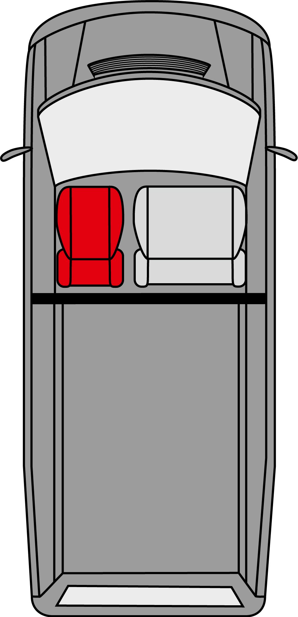 Autoschonbezug Transporter aus Stoff für Mercedes Vito 447, Einzelsitz mit Armlehne innen