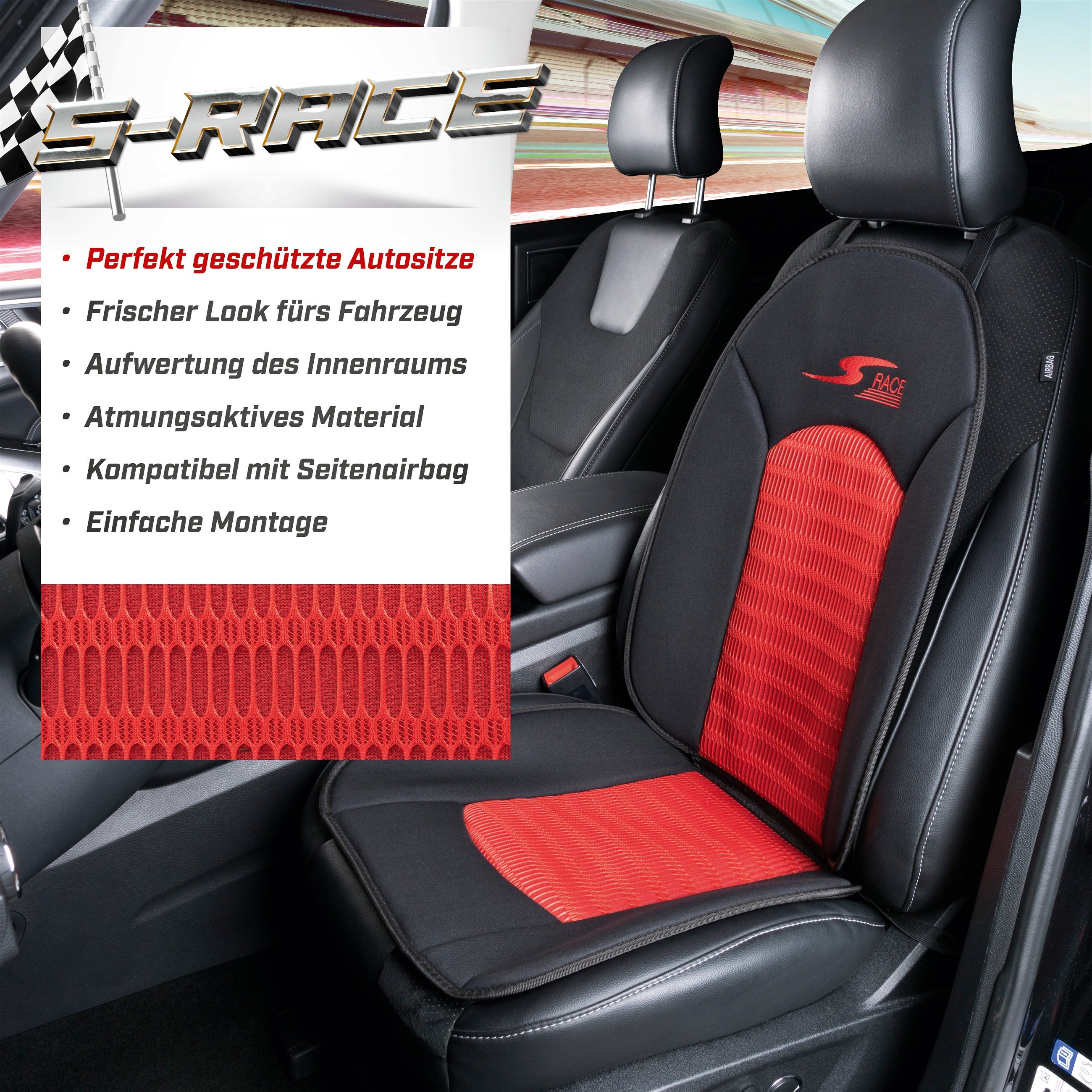 Auto Sitzbezüge Sitzauflage für Lexus IS ES RC LS LX Schwarz Rot PU Le