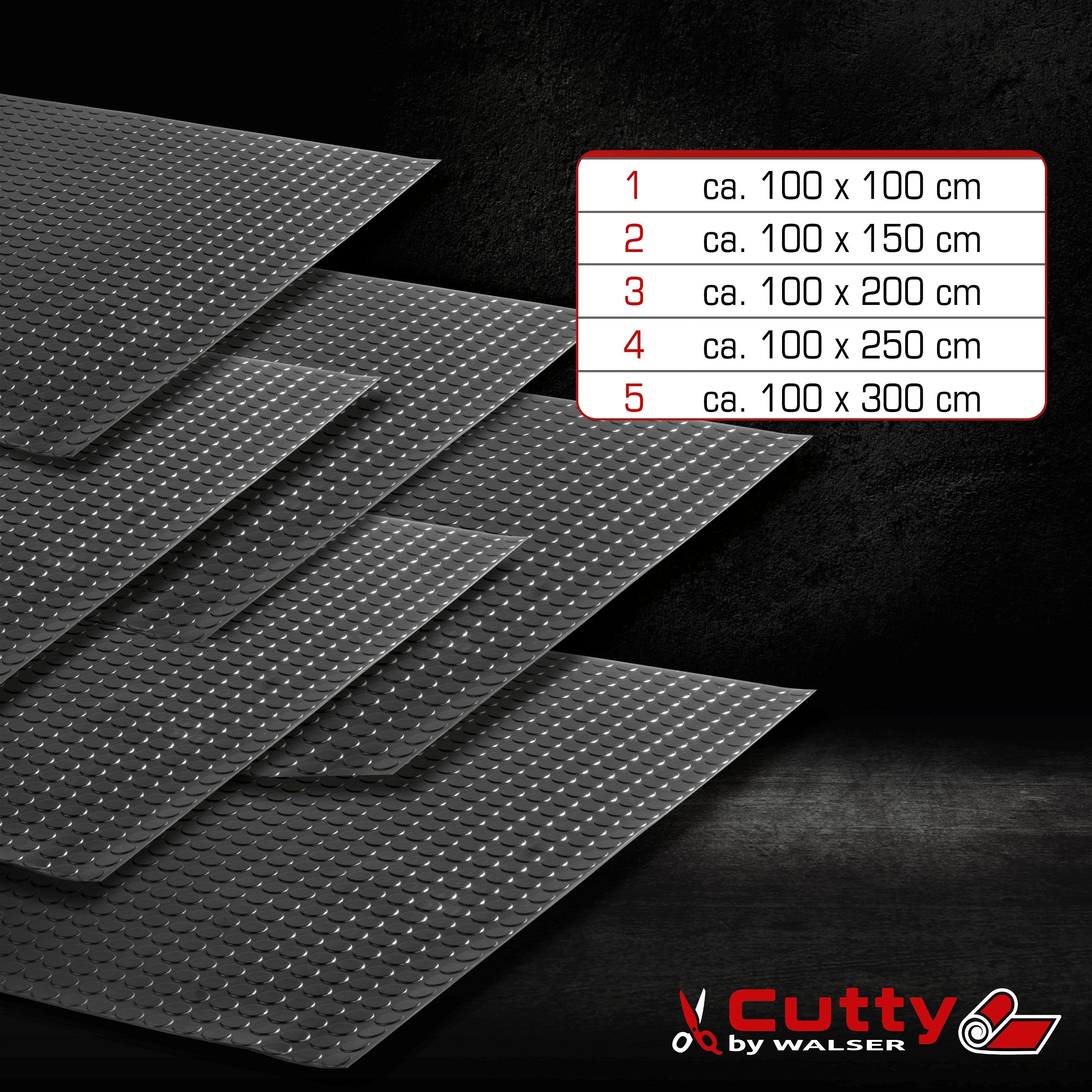 Car mat Coin 100x250 cm universal black