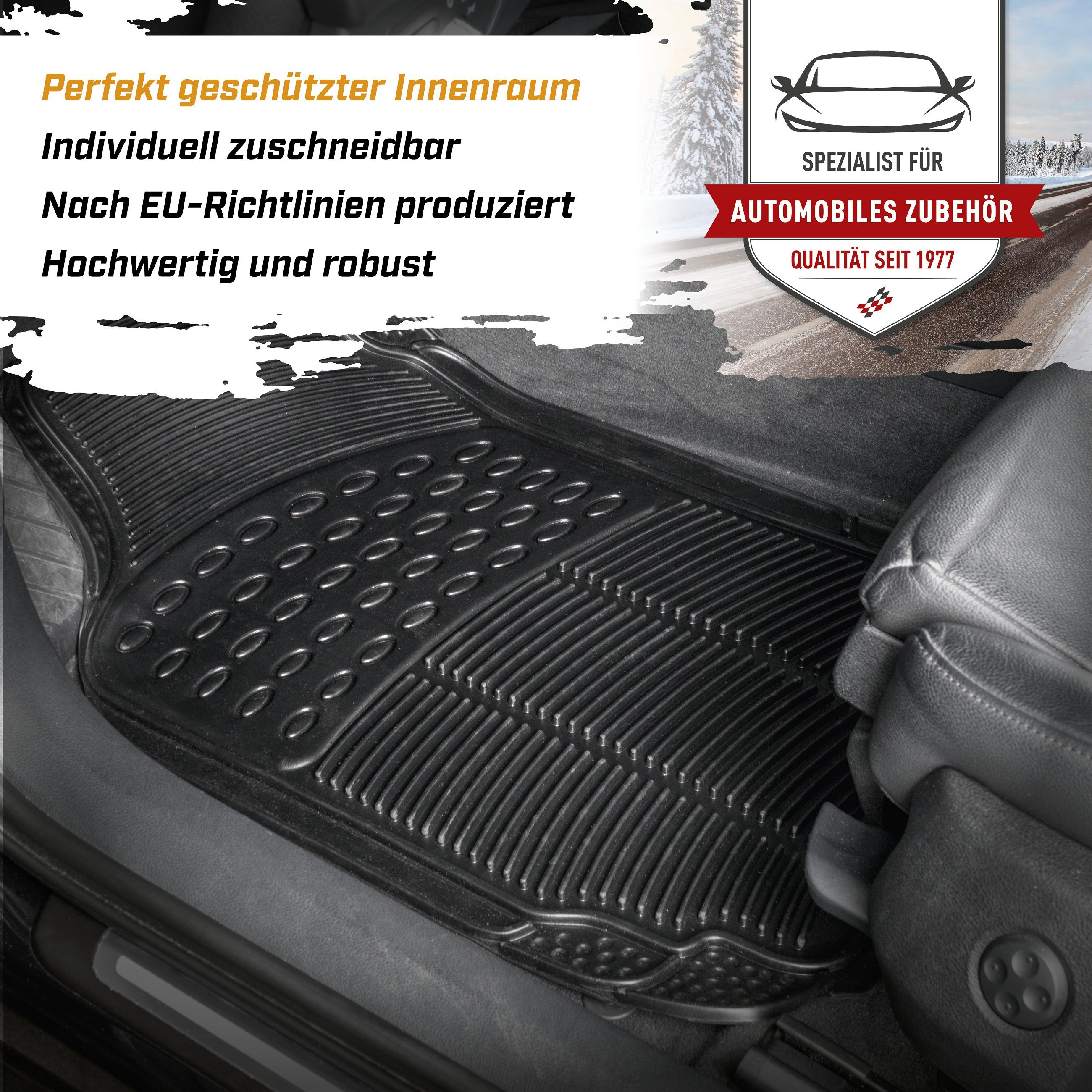 Rensi Passform Fußraum-Schalenmatten vorne/hinten, Auto Fußmatten