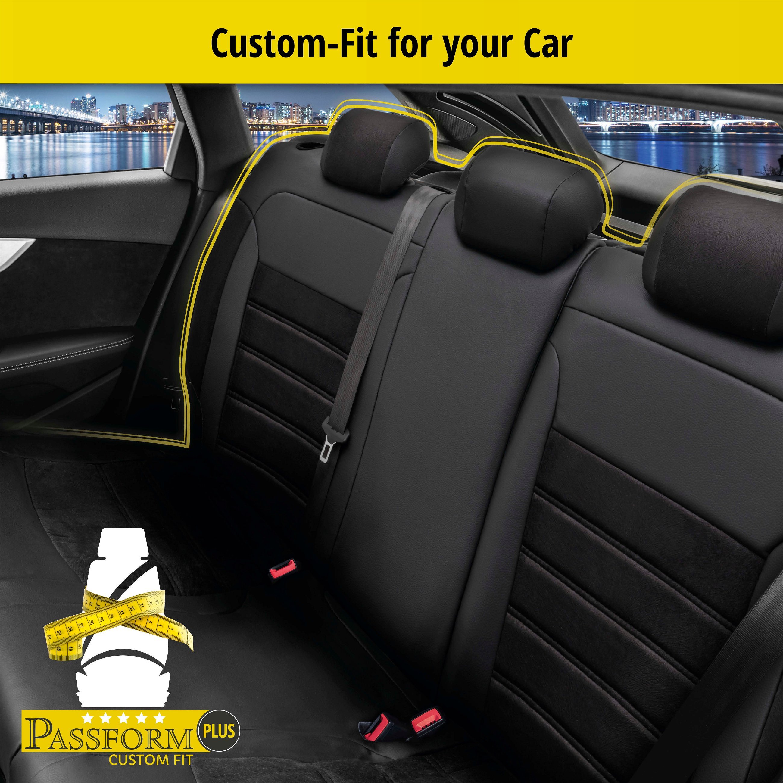Seat Cover Bari for VW Caddy III Combi 2KB,2KJ,2CB 03/2004-05/2015, 1 rear seat cover for normal seats