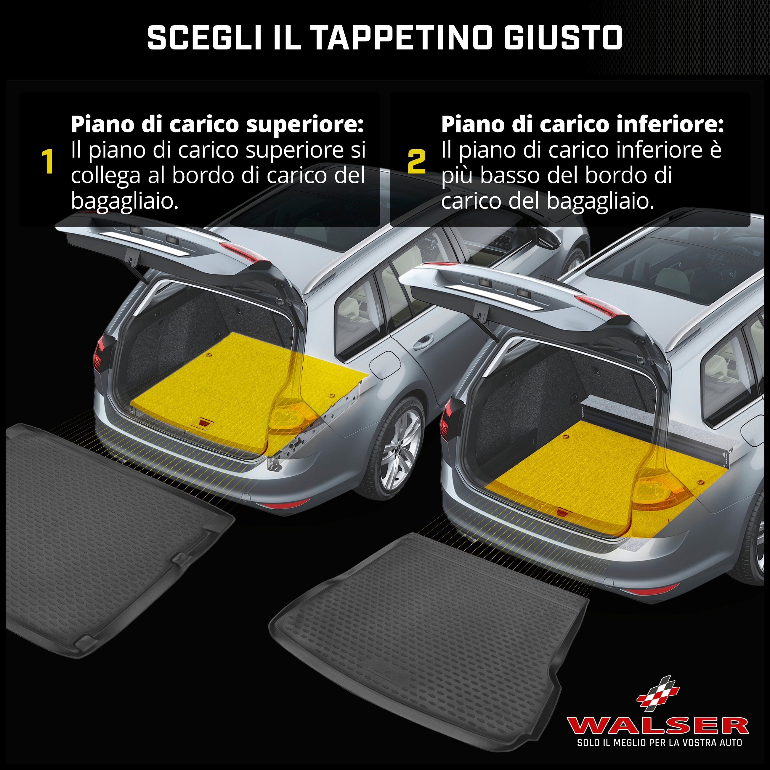 Vasca baule su misura XTR per Seat Ibiza V hatchback (KJ1) piano di carico inferiore 01/2017- Oggi