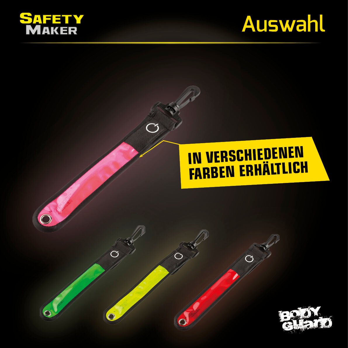 Twinkle LED Anhänger, Sicherheitsclip, Blinklicht pink