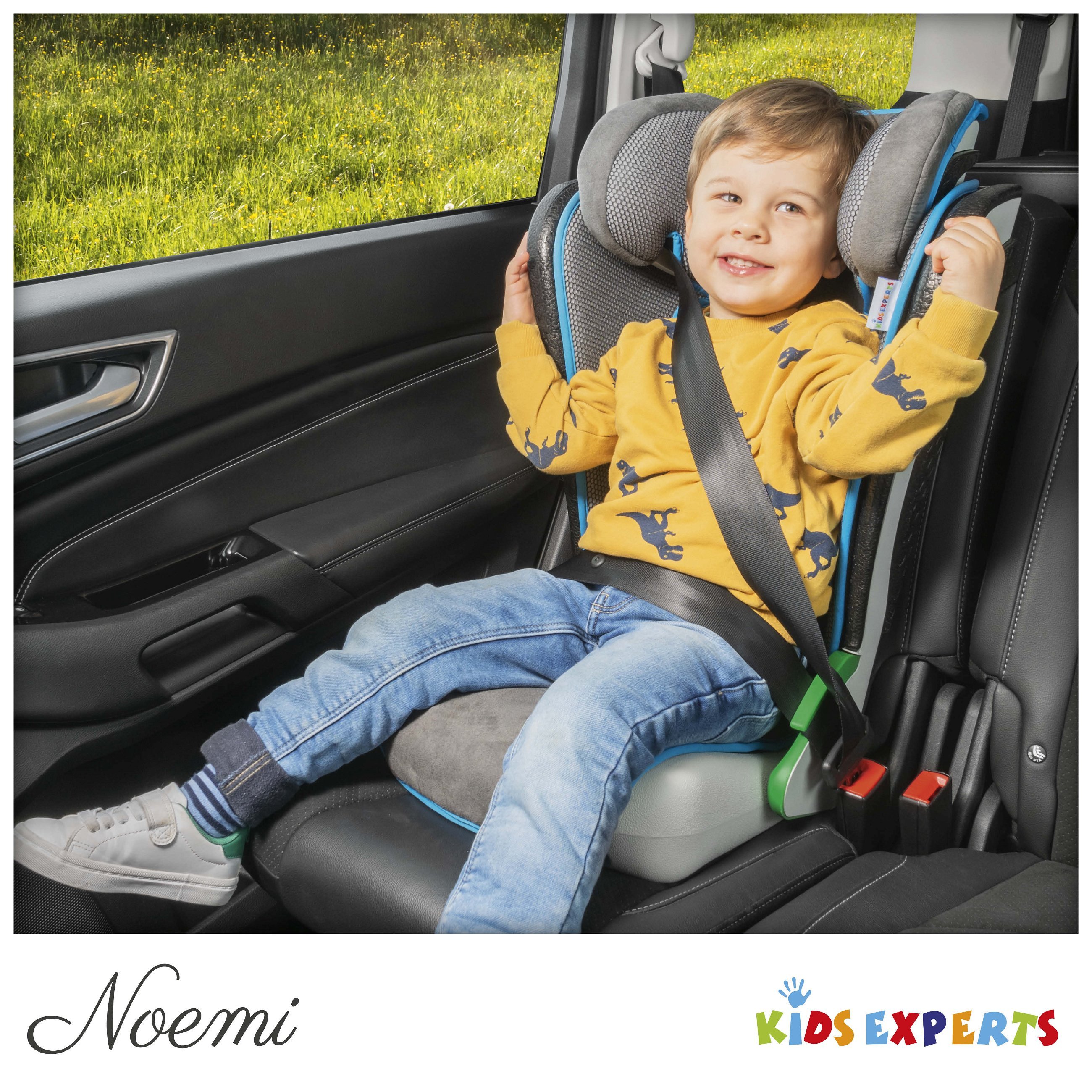 Kindersitz Noemi, klappbarer Auto-Kindersitz ECE R129 geprüft Anthrazit/Blau
