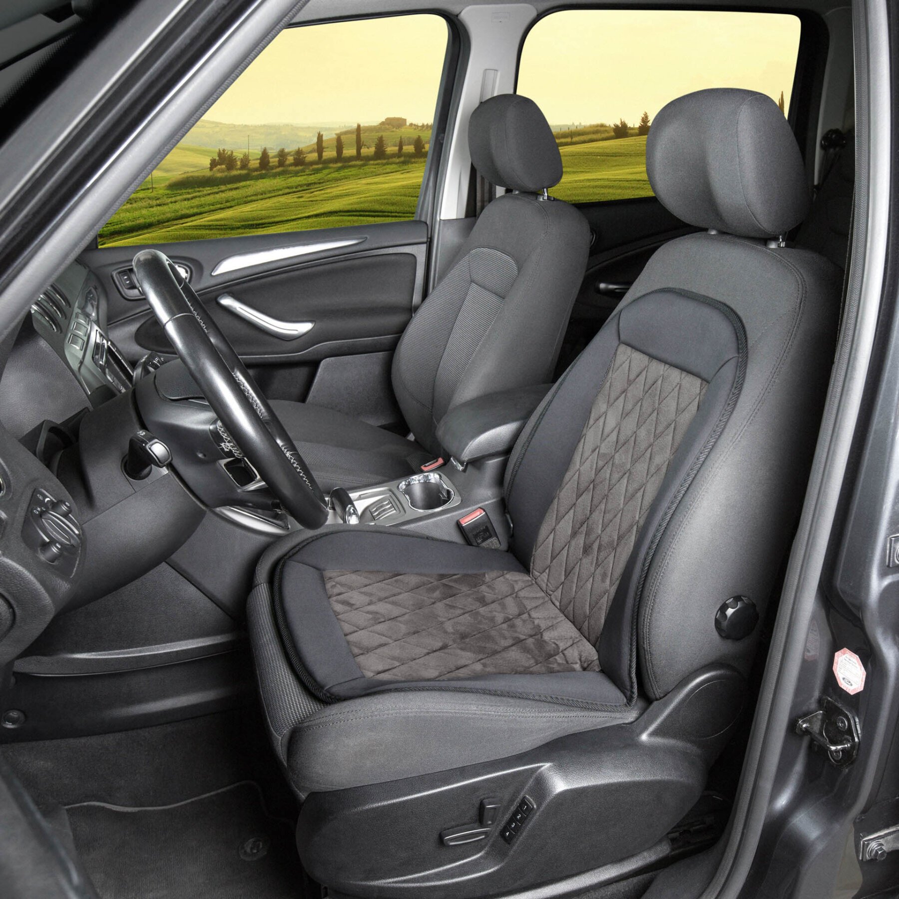 Autositz Heizkissen Sitzheizung Carbon Elegance schwarz-grau