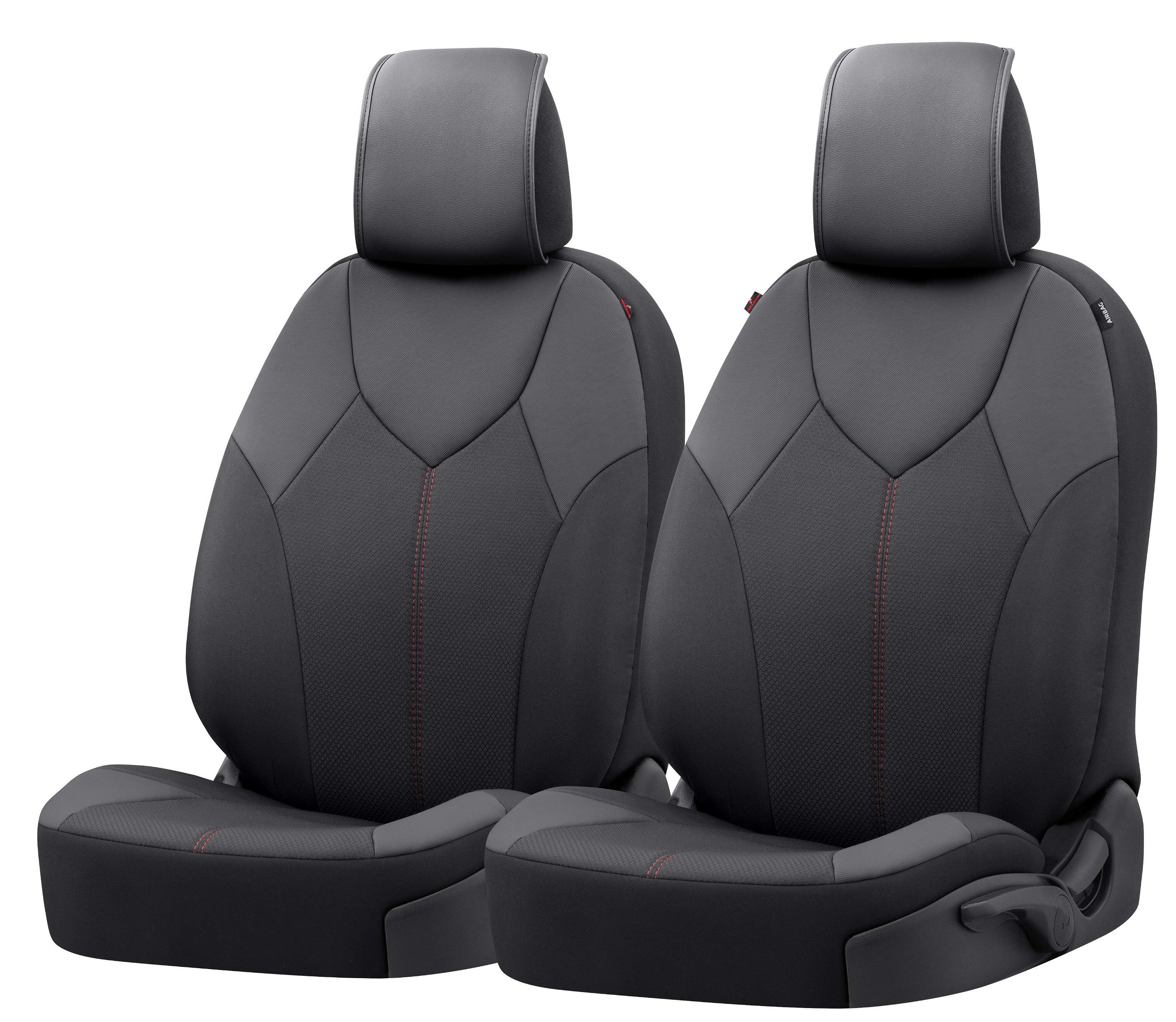 ZIPP IT Premium Car seat covers Portofino for two front seats with zip-system black/red