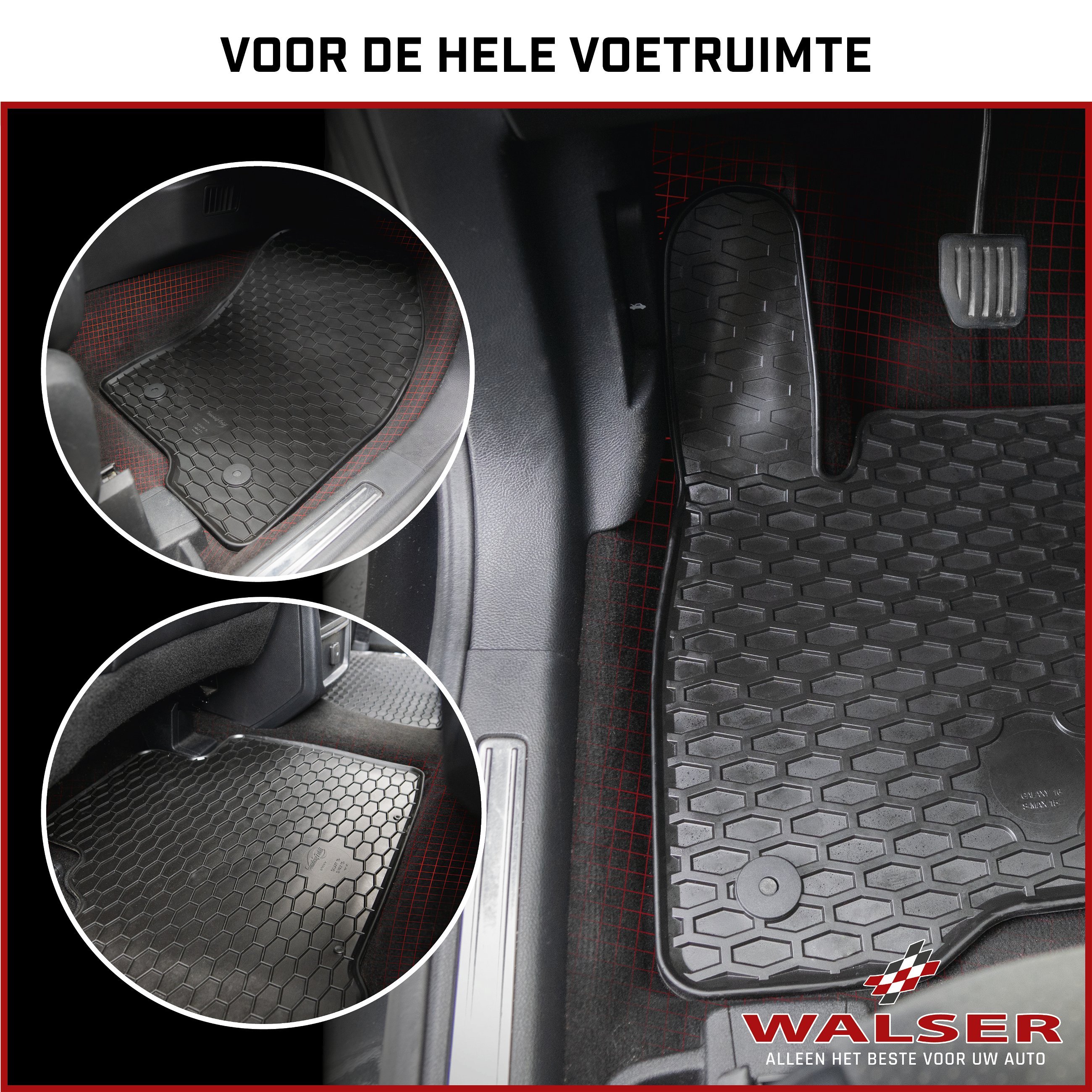 DirtGuard rubberen voetmatten geschikt voor VW Caddy III 03/2004-05/2015, Caddy IV 05/2015-Vandaag