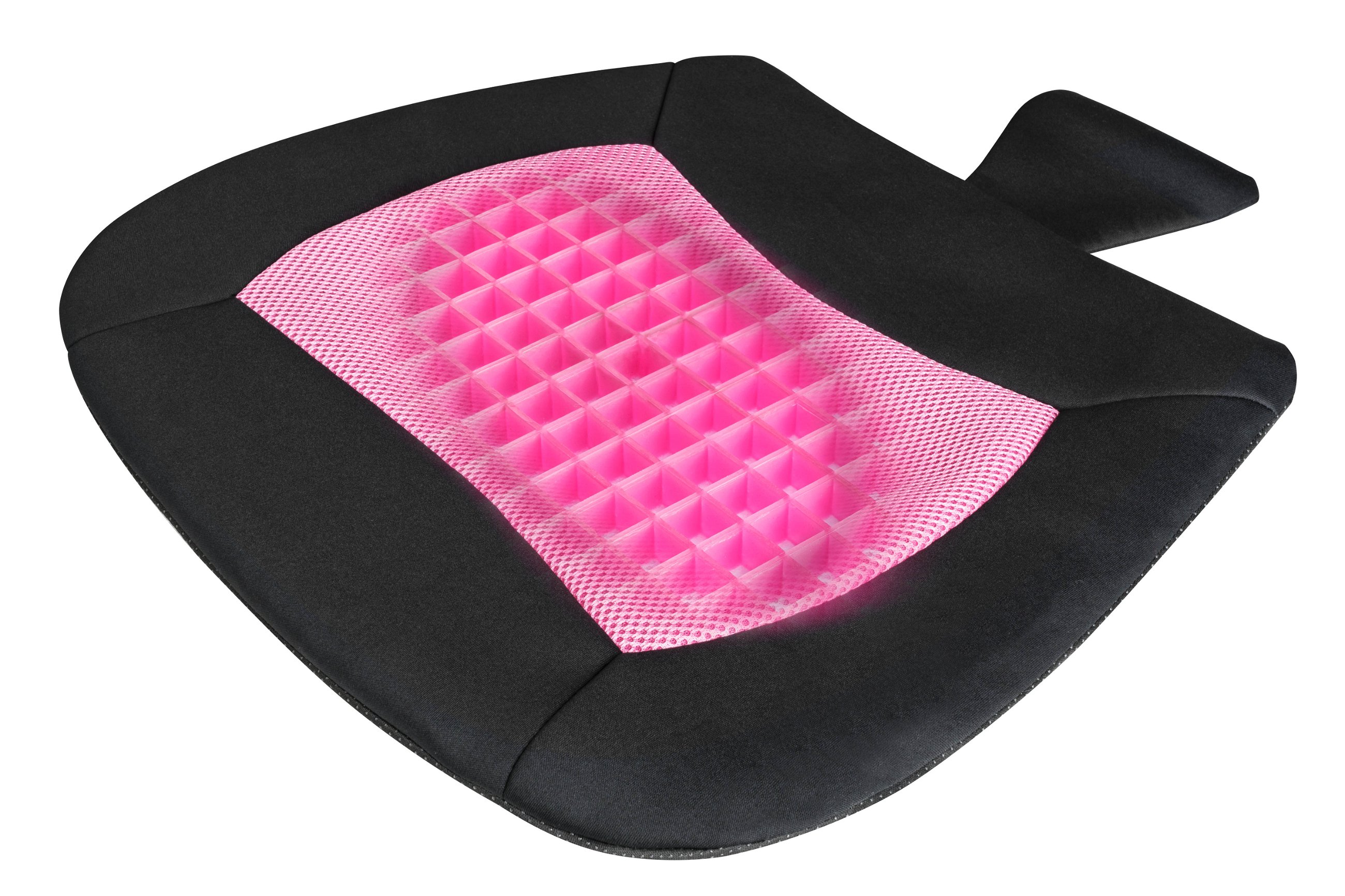 Zitkussen Cool Touch zwart - roze, zitkussen koeling, autostoel kussen, stoelbekleding