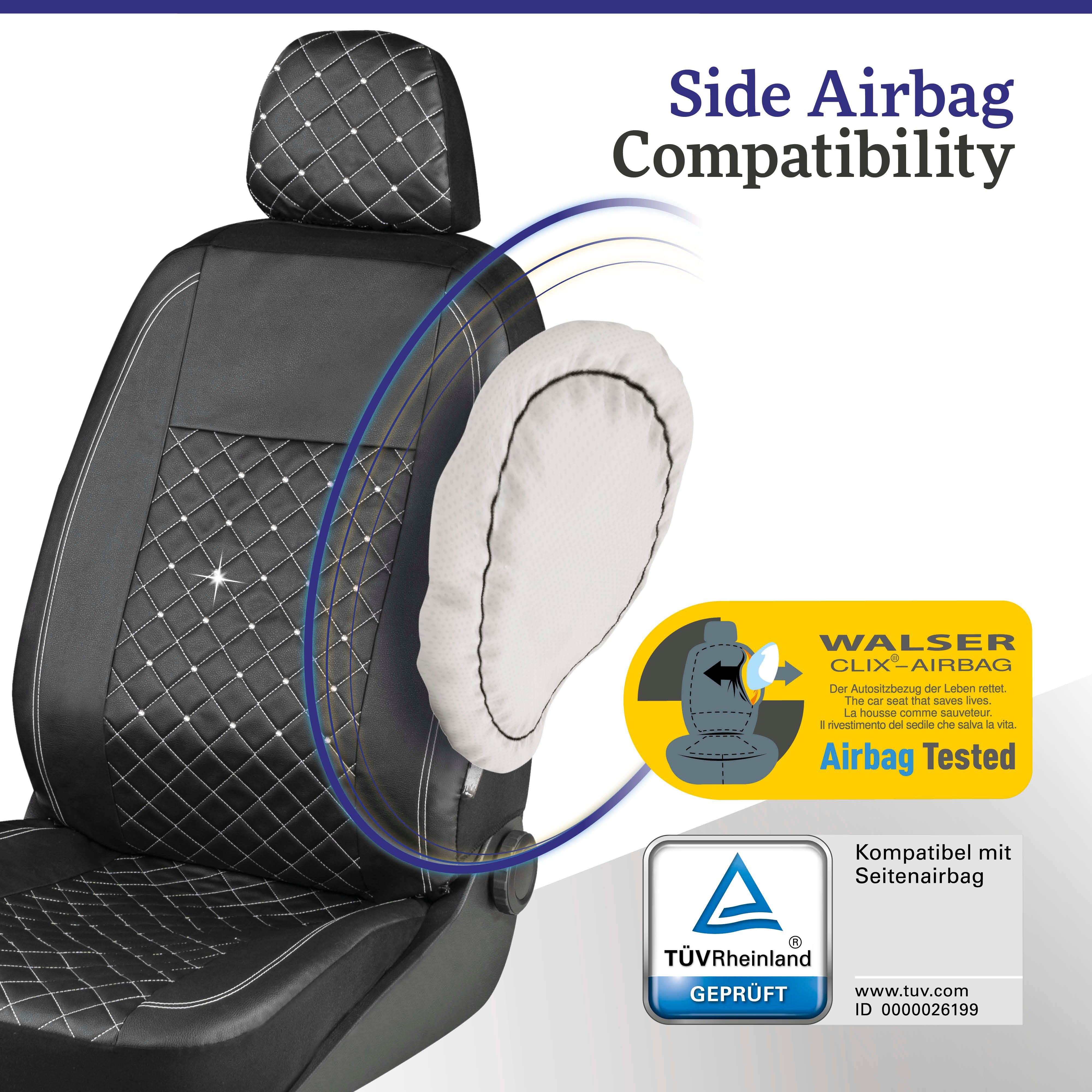 Car Seat cover Scarlett decorated with Swarovski® crystals for a front seat