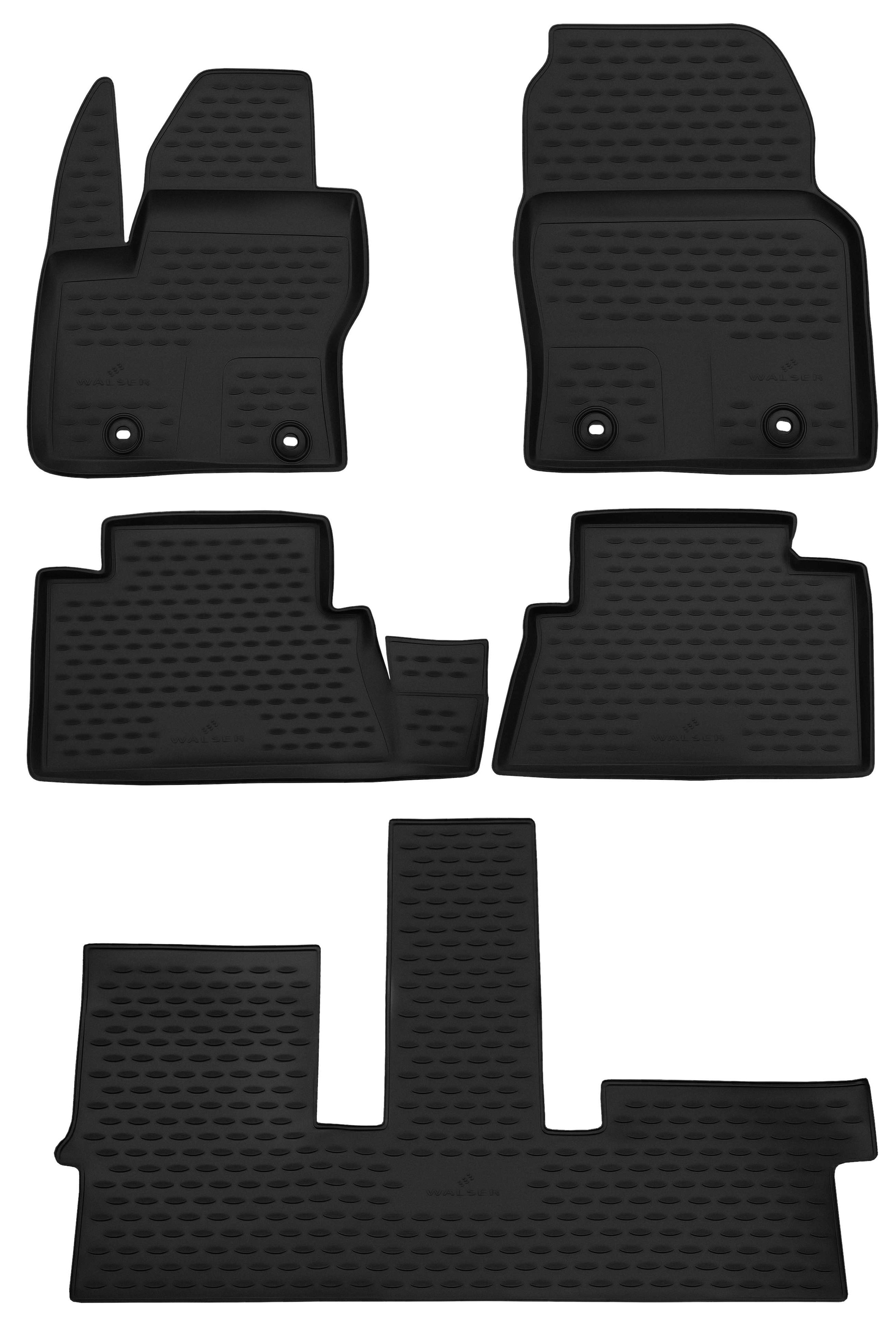 Tapis en caoutchouc XTR pour Ford Grand C-Max, 7 places 12/2010-2019