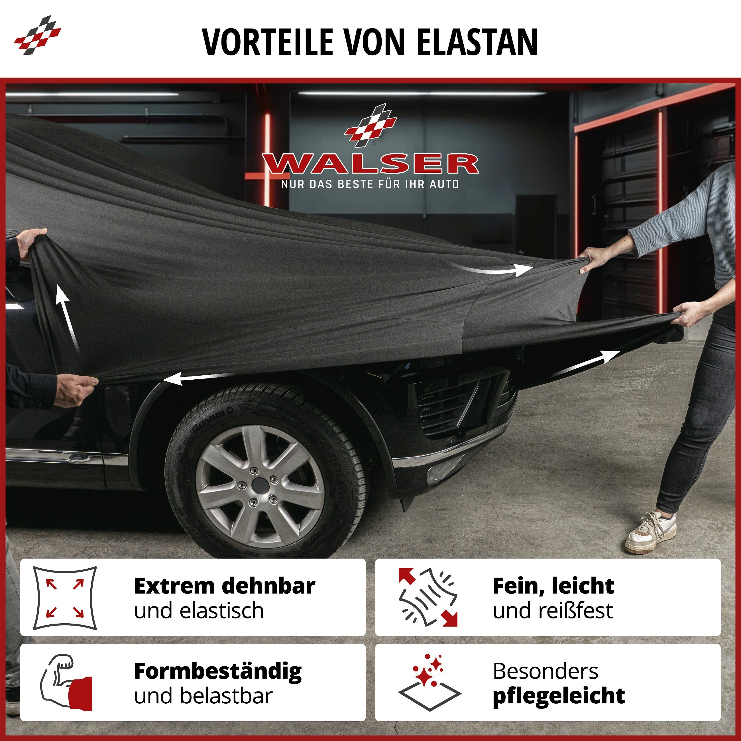 Autoplane Indoor Stretch Plus, PKW-Abdeckplane Kombi Größe XL schwarz