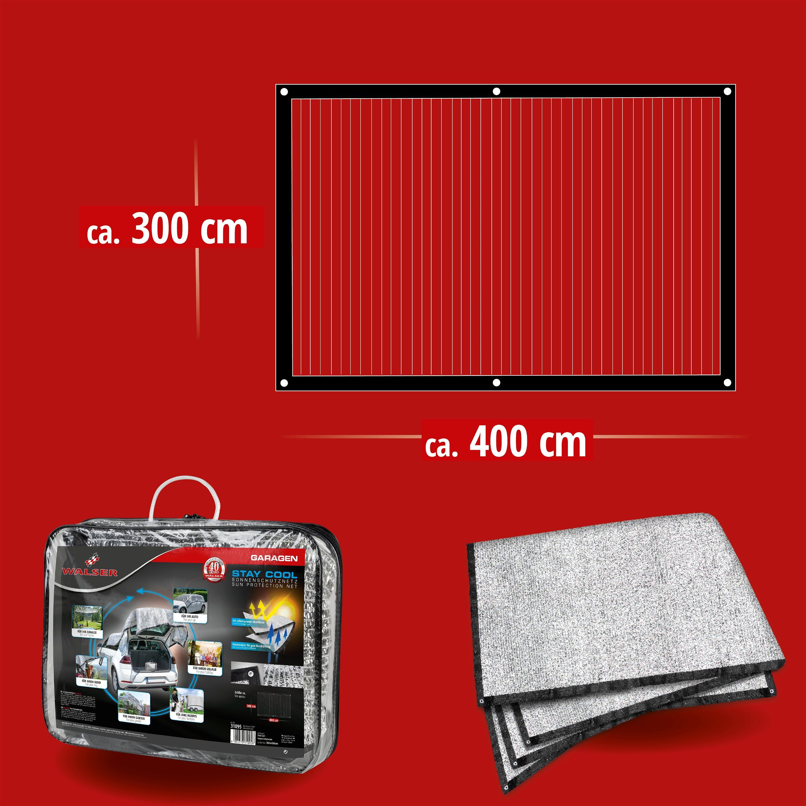 Stay Cool sunshade net silver aluminium 3x4m