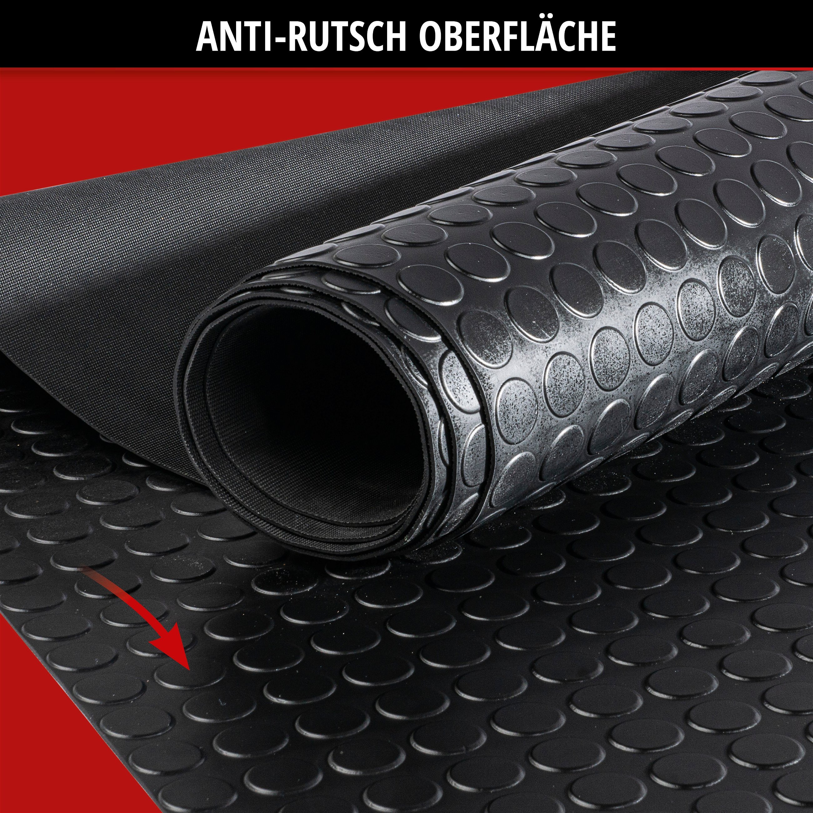 Gummimatte Coin, zuschneidbare Meterware 100x250 cm schwarz