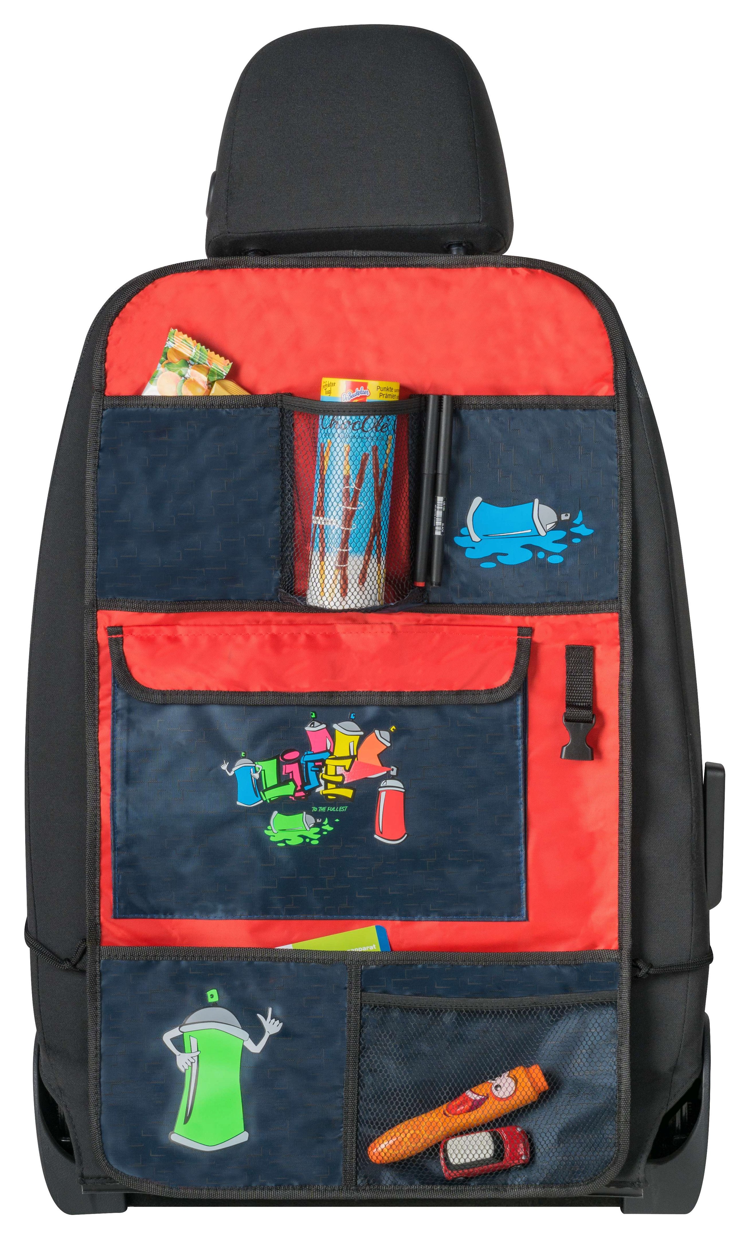 Auto-Organizer Graffiti, Rücksitz-Organizer mit Taschen blau, Auto- Organizer Graffiti, Rücksitz-Organizer mit Taschen blau, Rücksitz Taschen, Kids & Co