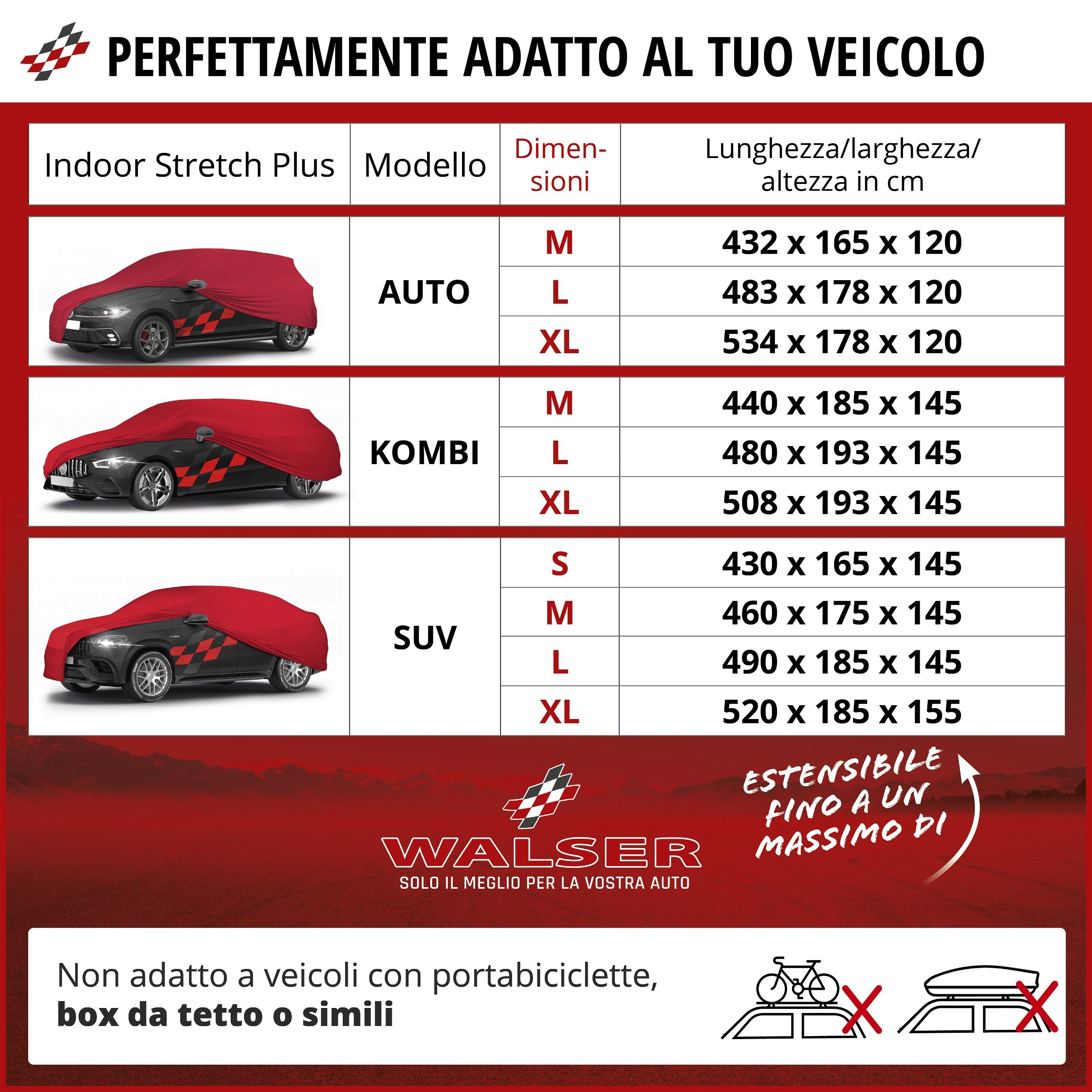 Telone protettivo Indoor Stretch Plus Kombi dimensione L rosso