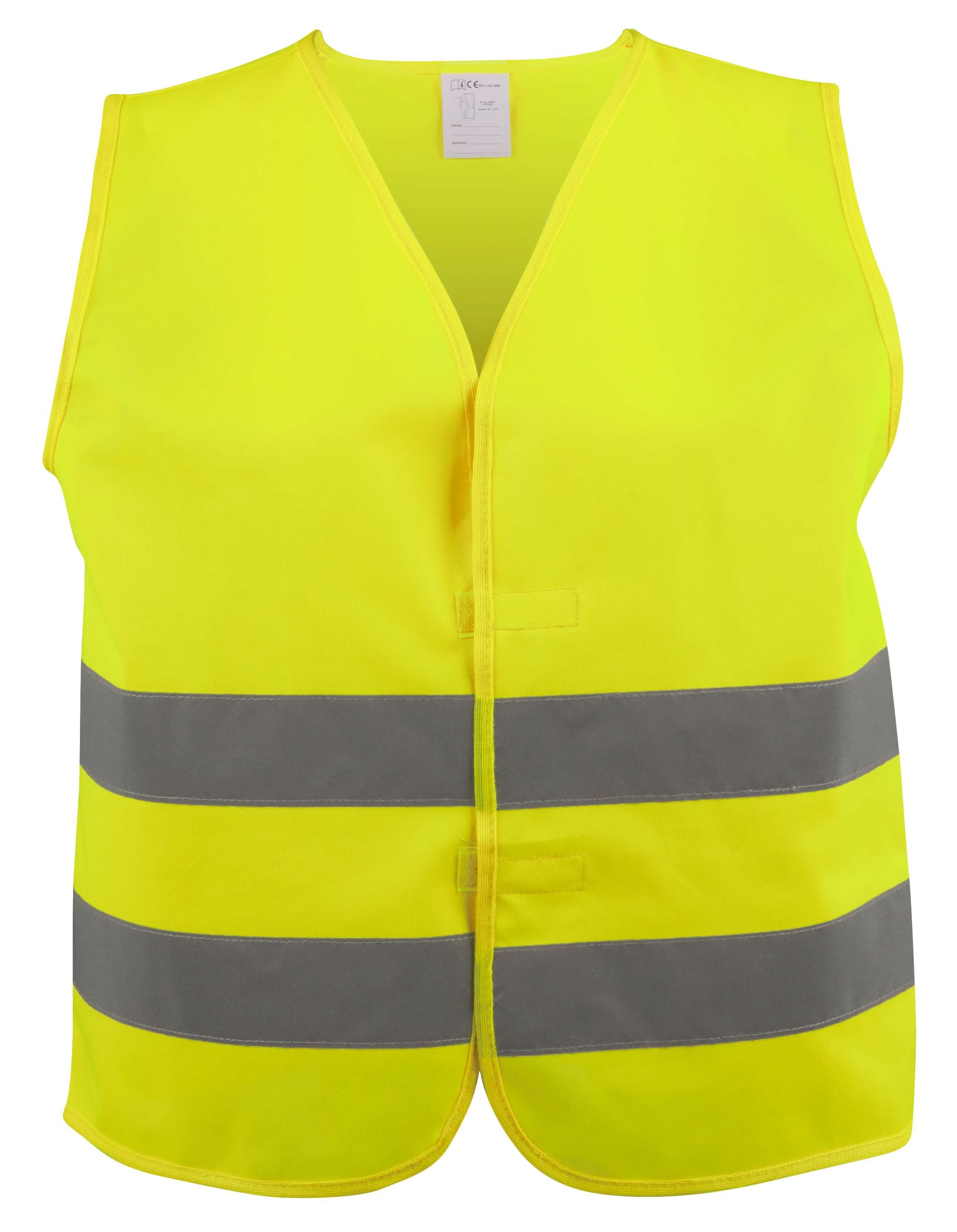 Safety waistcoat, high visibility waistcoat car according to standard EN ISO 20471:2013, protective waistcoat, fluorescent waistcoat adults unisex XXXL (188-194 cm) yellow