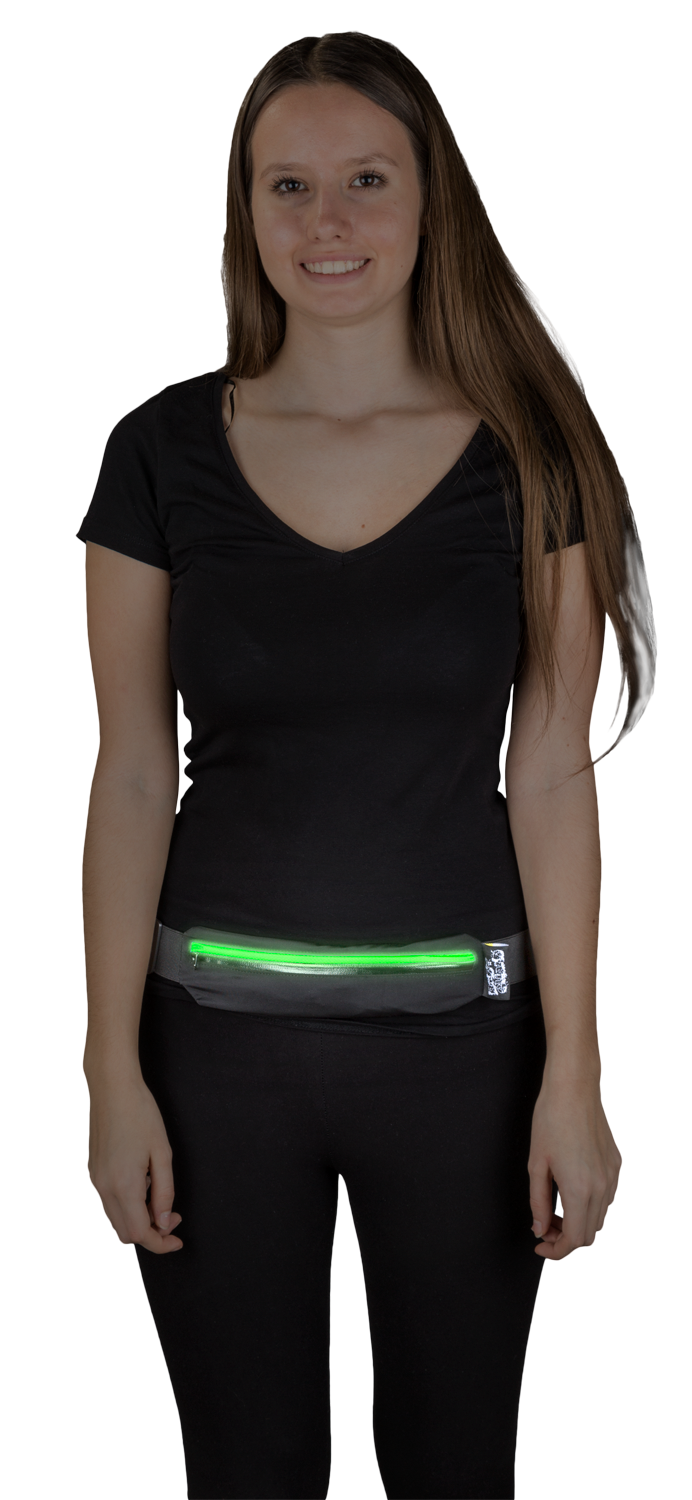 Pochette de ceinture LED noir vert