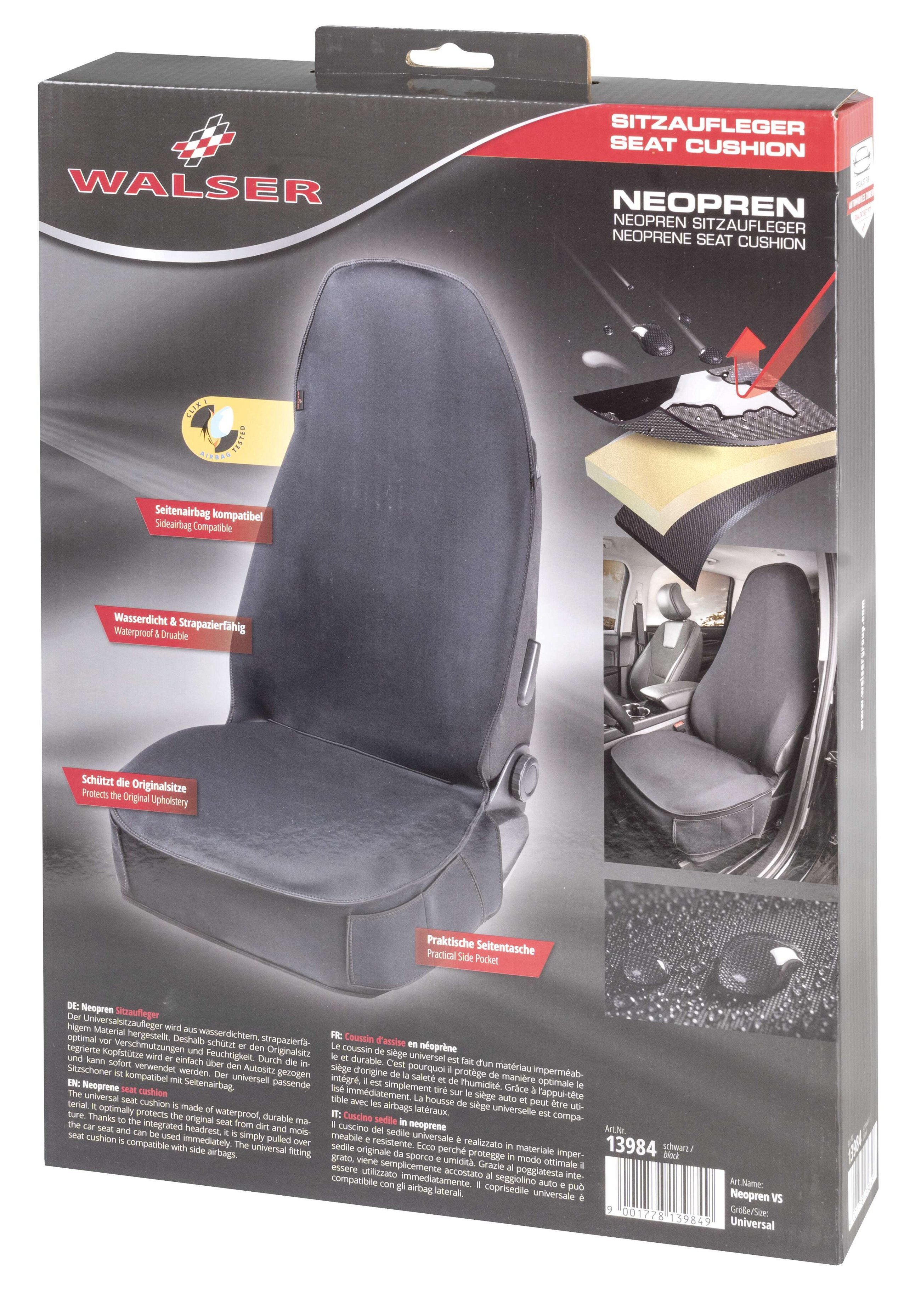 PKW Sitzauflage Neopren, Auto-Sitzschoner Vordersitz wasserdicht, robuste Universal Schutzauflage und Schutzunterlage PKW/LKW