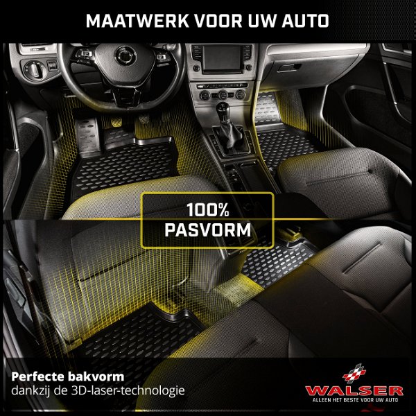 KO-RUBBERMAT 2 stuks rubberen vloermatten voorzijde geschikt voor VW T