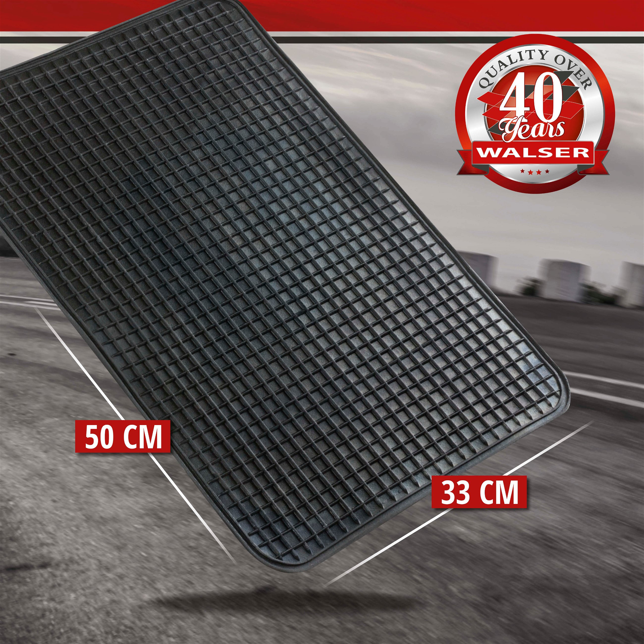 Tapis en caoutchouc rectangle env. 51x34 cm noir