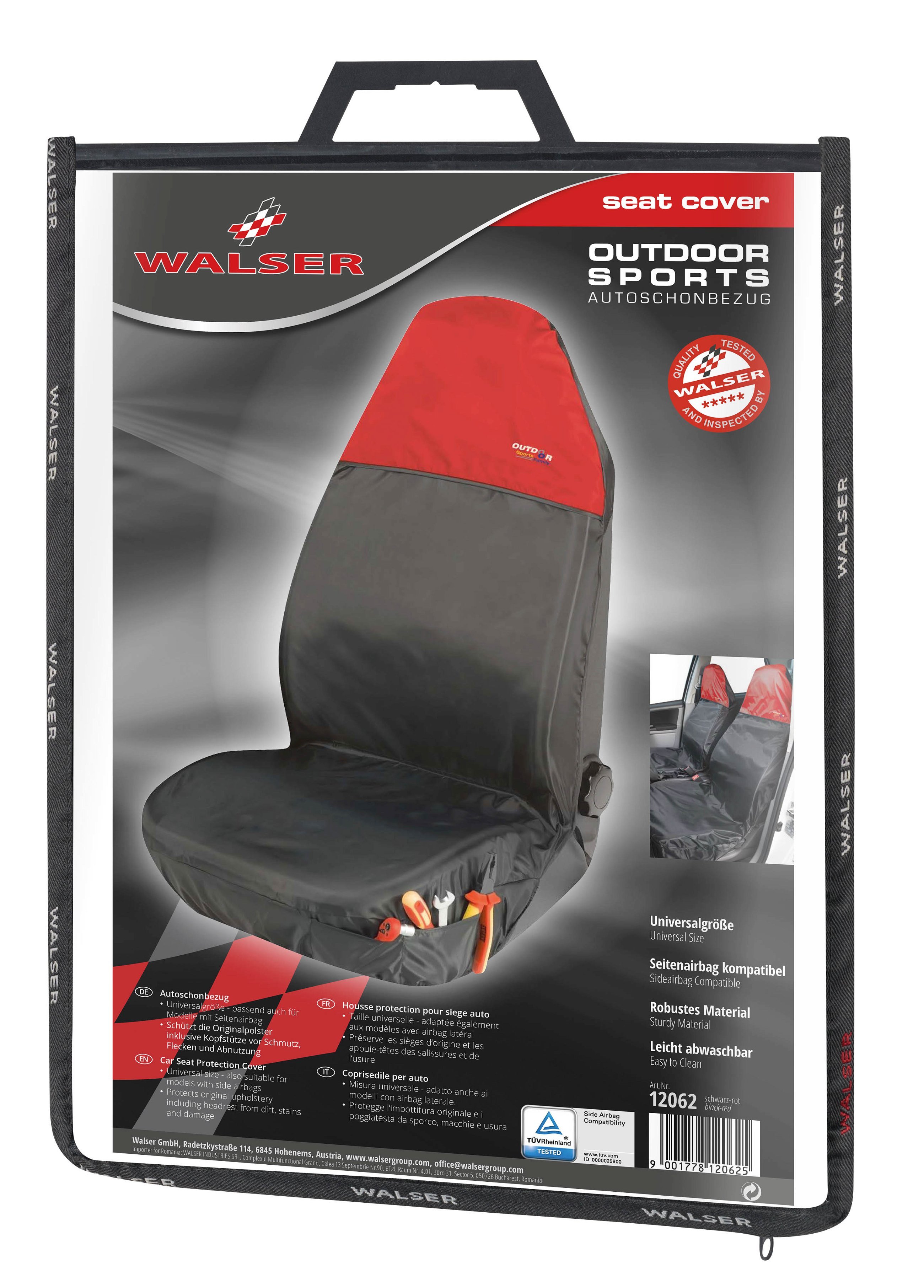 Auto-Sitzschoner Outdoor Sports, PKW-Schutzunterlage Vordersitz, Werkstatt-Schonbezug rot