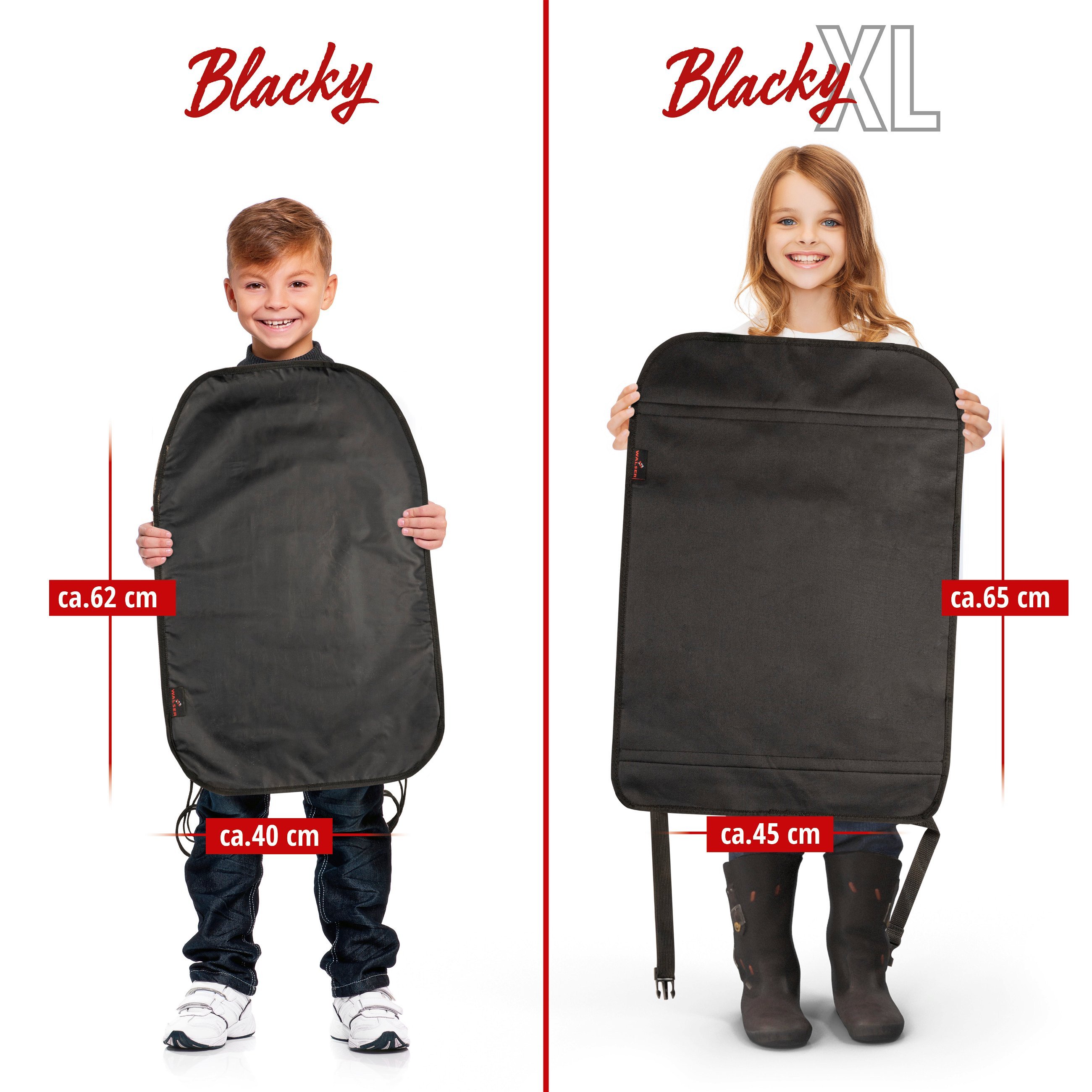Rückenlehnenschutz Blacky XL, Rücksitzschoner 66x45 cm schwarz