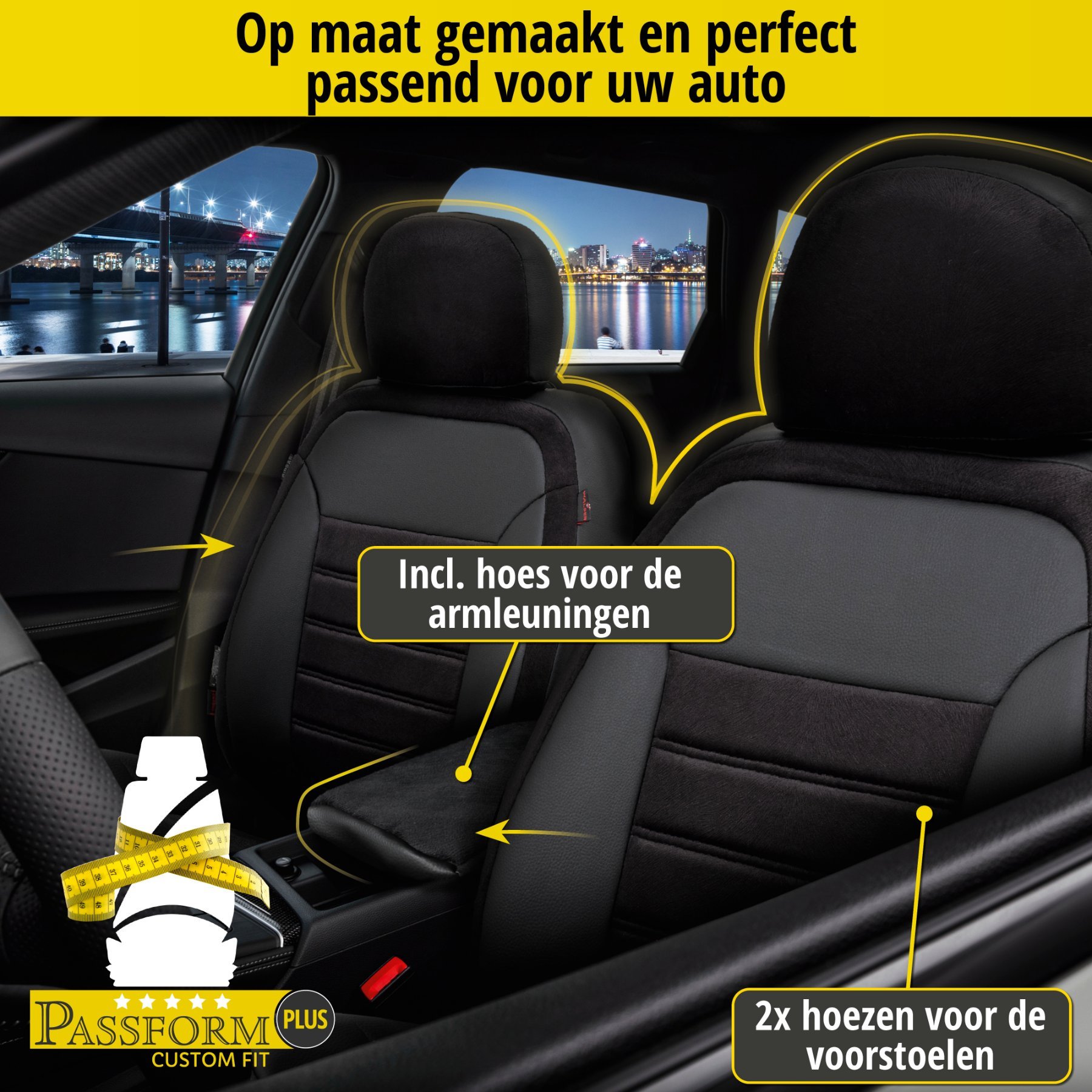 Auto stoelbekleding Bari geschikt voor VW Passat Variant (365) 08/2010-12/2015, 2 enkele zetelhoezen voor standard zetels