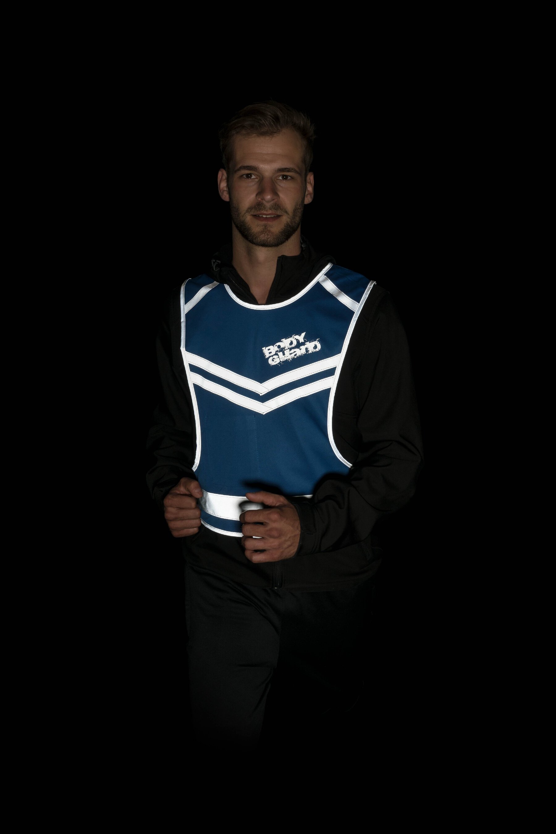 Running waistcoat with reflective design elements L/XL blue