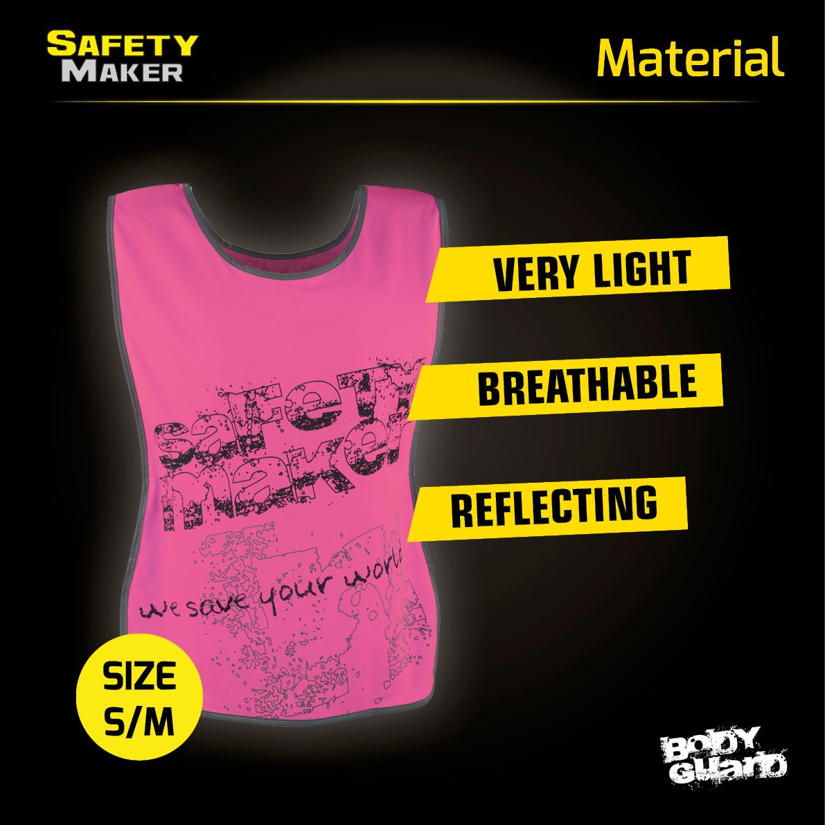 Reflective leisure vest S-M pink