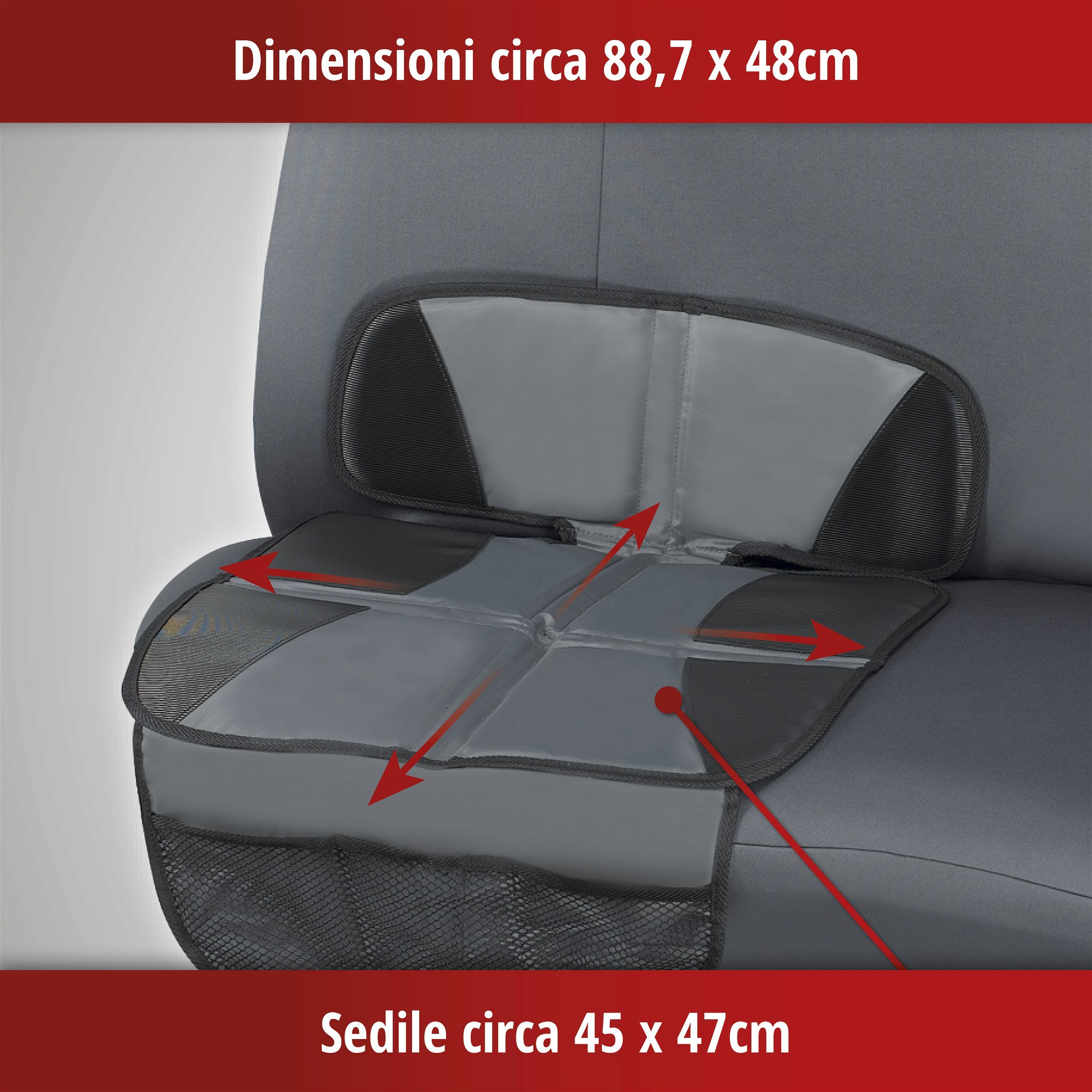 Cuscino per seggiolino Tidy Fred, cuscinetto protettivo per bambini grigio/nero