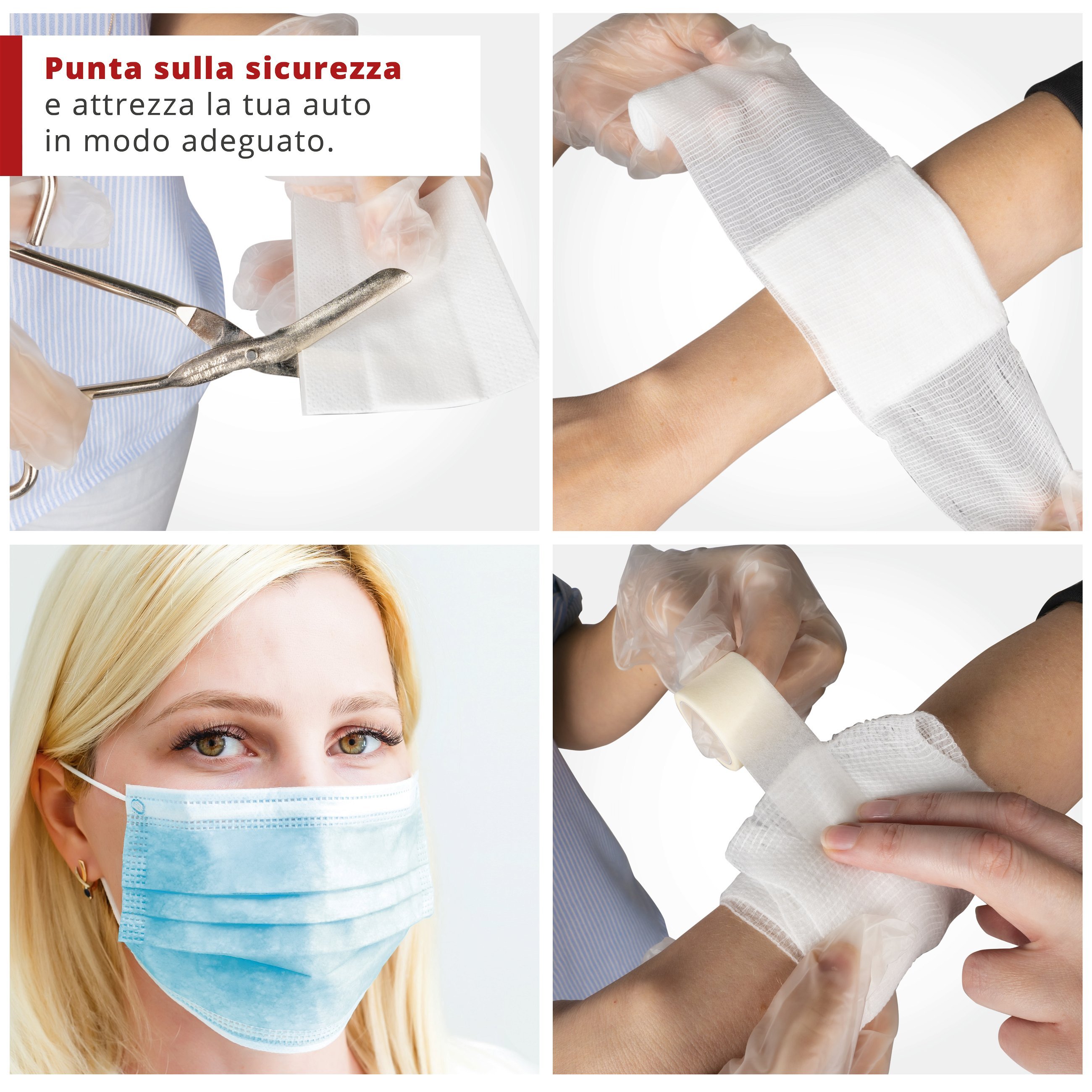 Borsa di pronto soccorso per auto rossa conforme alla norma DIN 13164:2022, Borsa di pronto soccorso per auto, set di emergenza per auto rosso